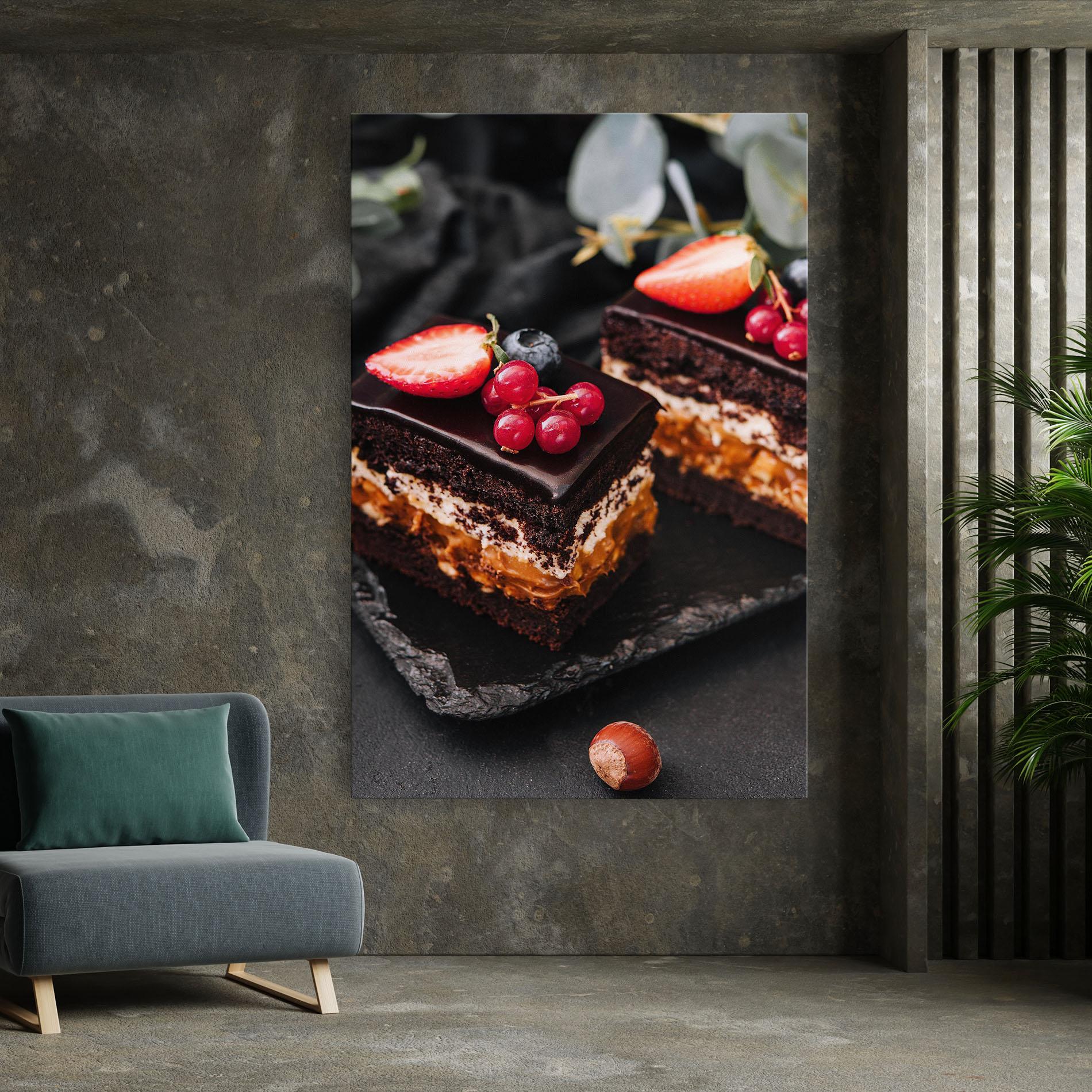 Vászonkép Chocolate Berries Cake mockup 7
