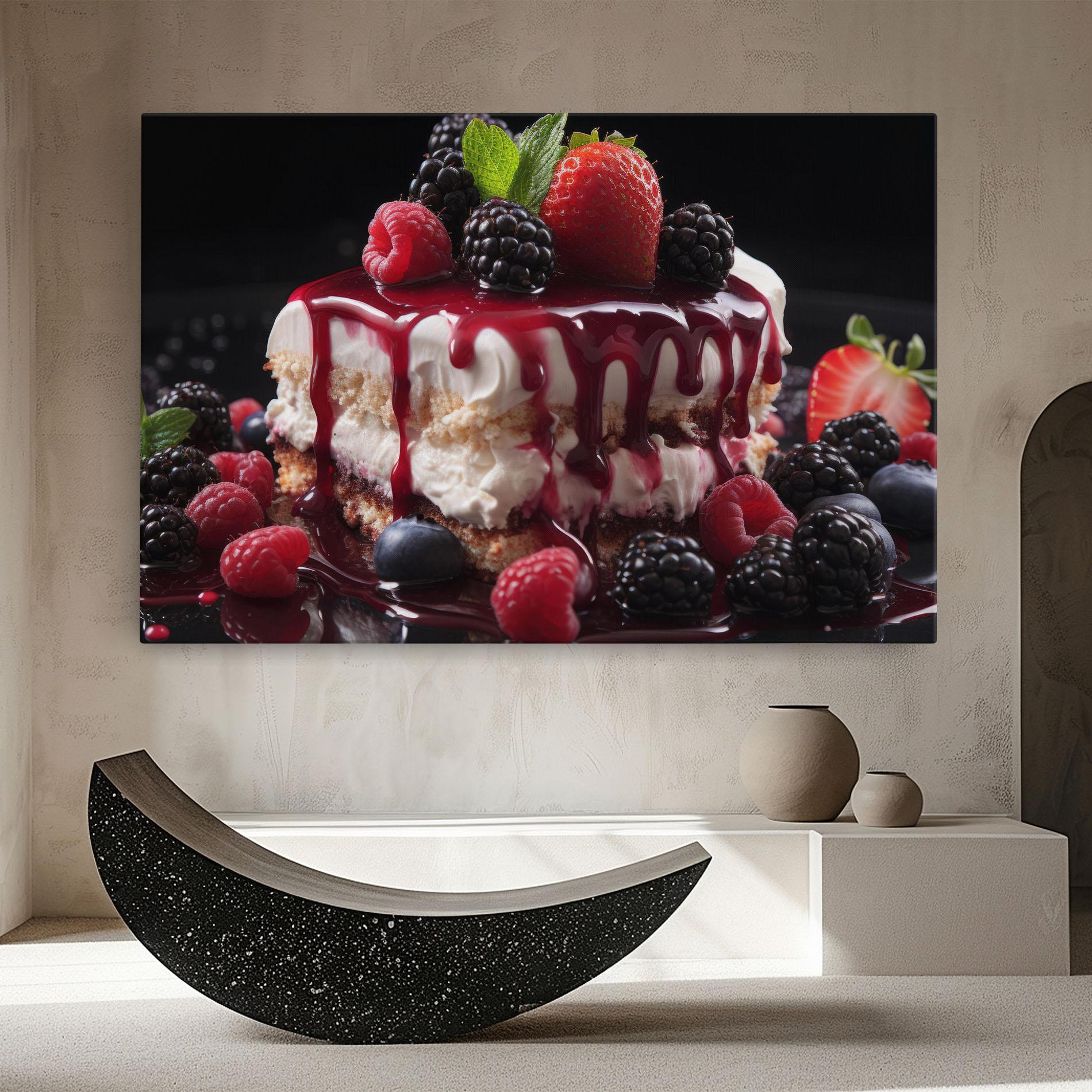 Vászonkép Berries Cream Dessert mockup 8