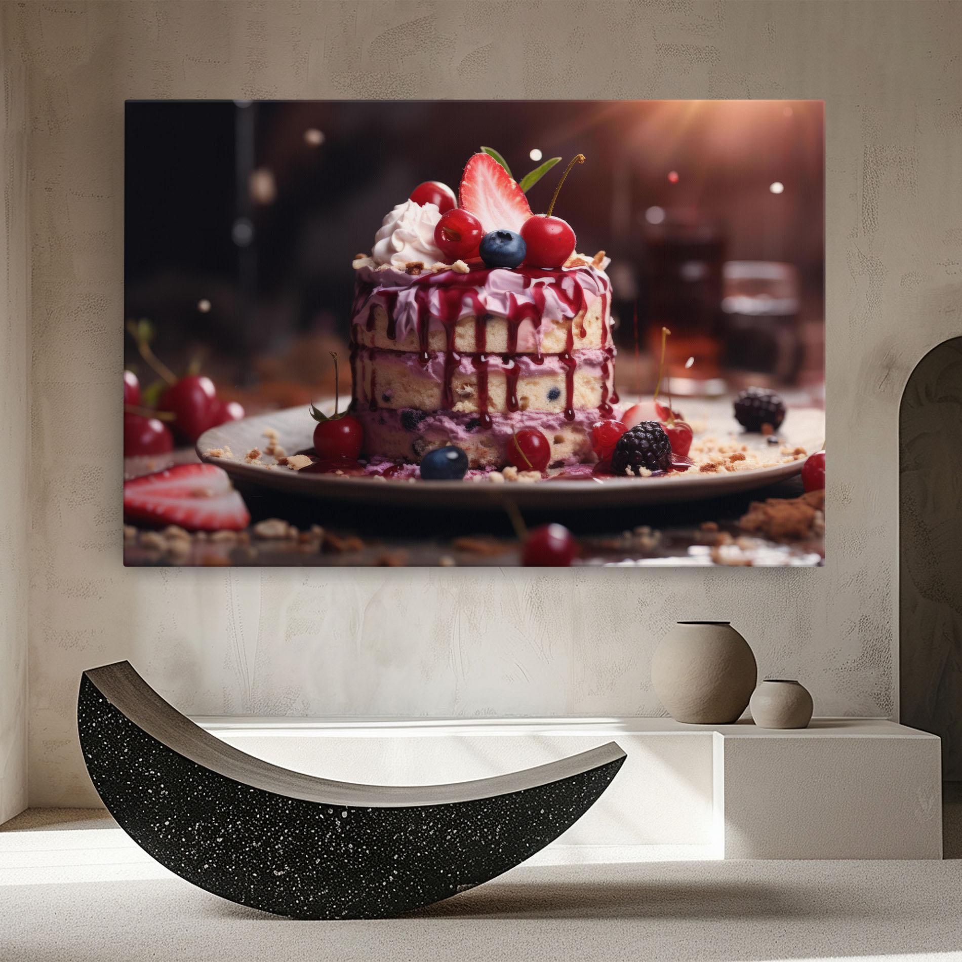 Vászonkép Berries Dessert mockup 8