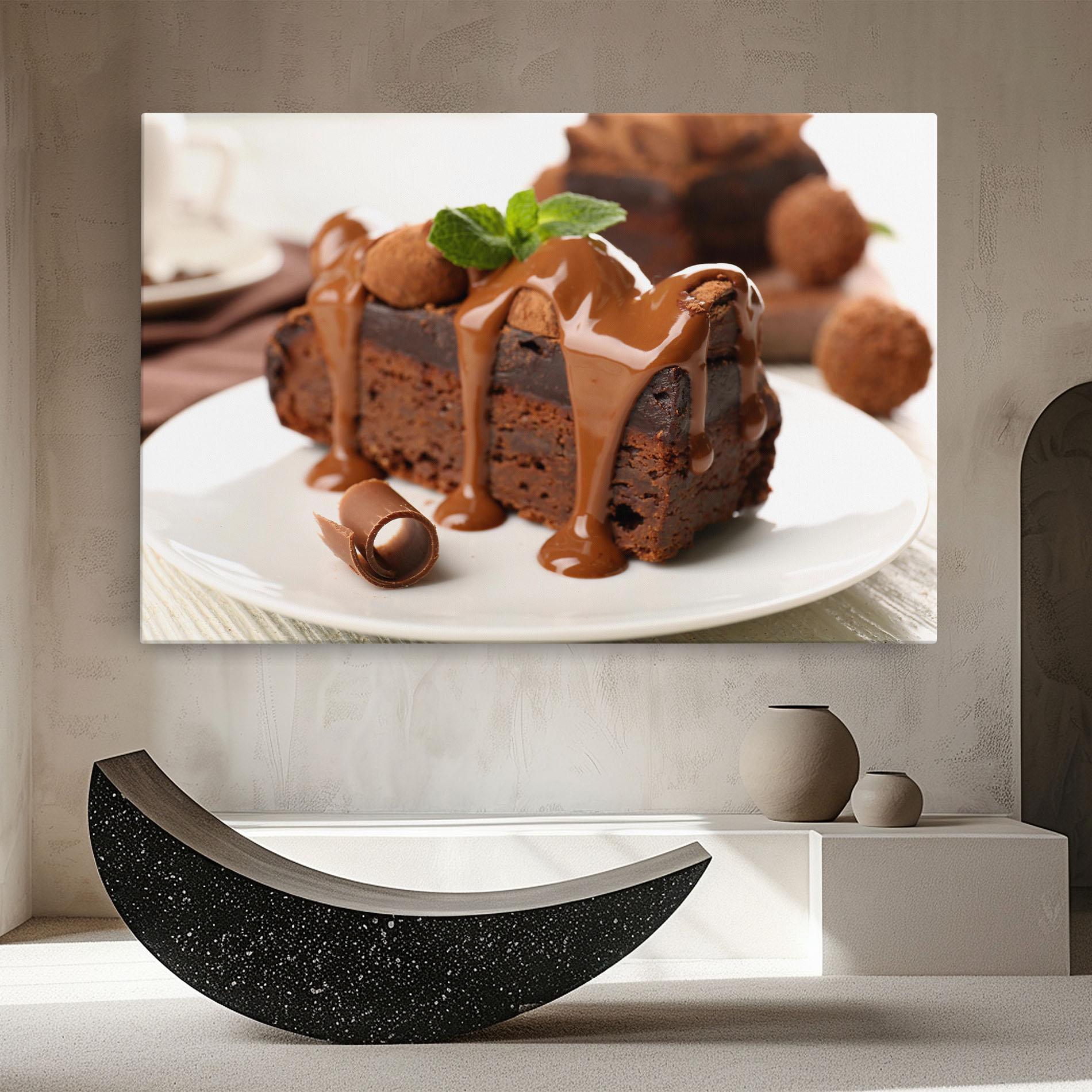 Vászonkép Mint Chocolate Cake mockup 8