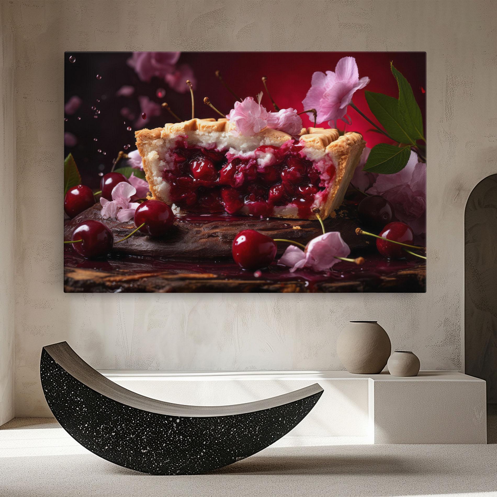 Vászonkép Wooden Table Cherries mockup 8