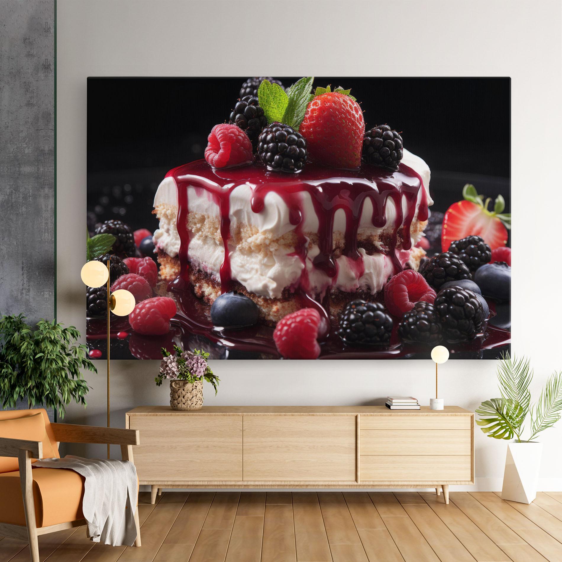 Vászonkép Berries Cream Dessert mockup 9