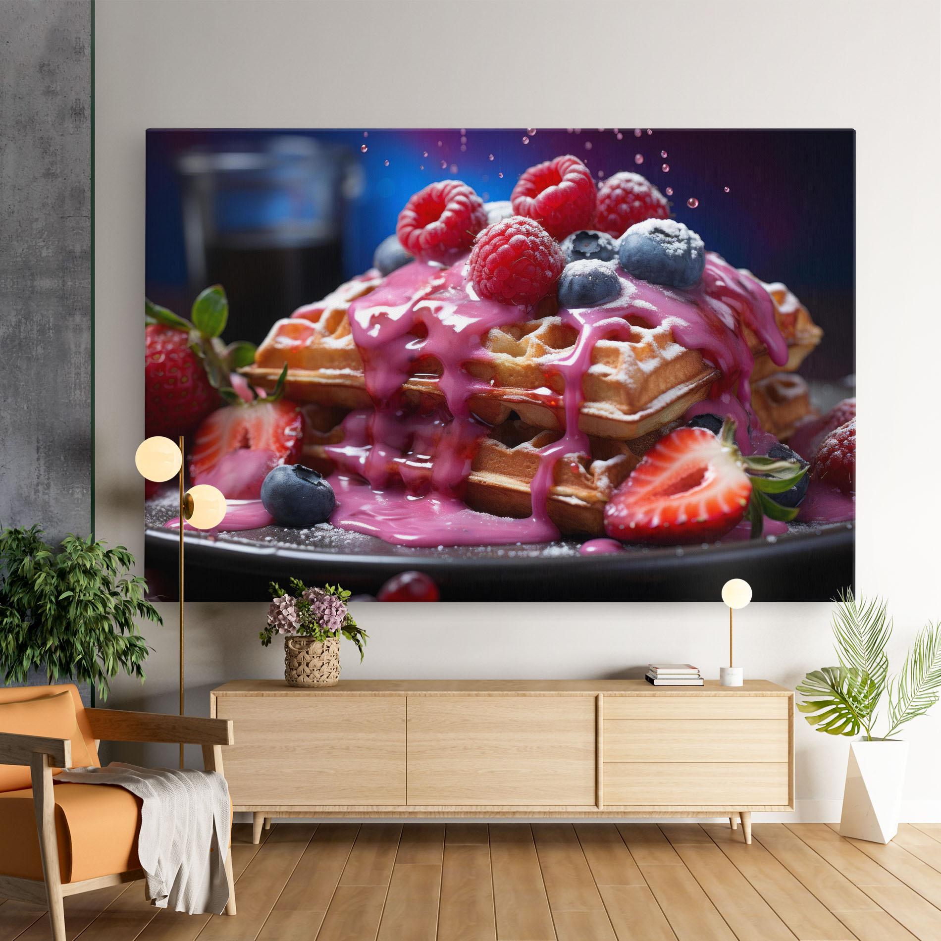 Vászonkép Berries Waffles mockup 9