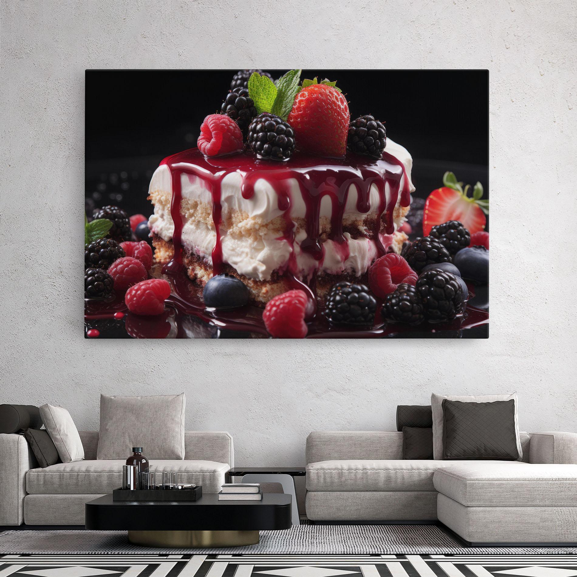 Vászonkép Berries Cream Dessert mockup 2