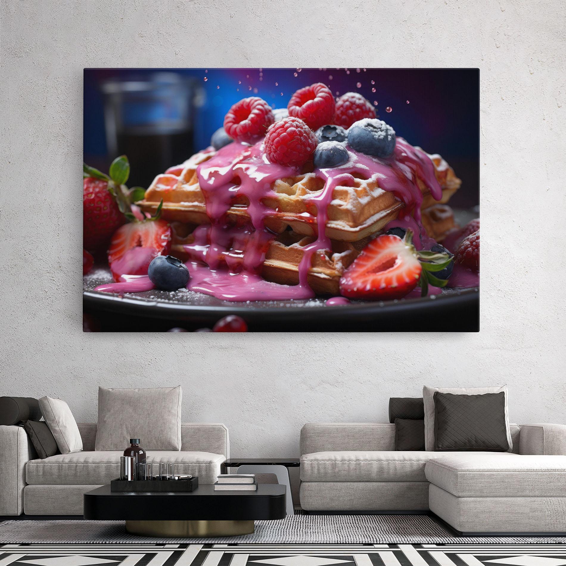 Vászonkép Berries Waffles mockup 2