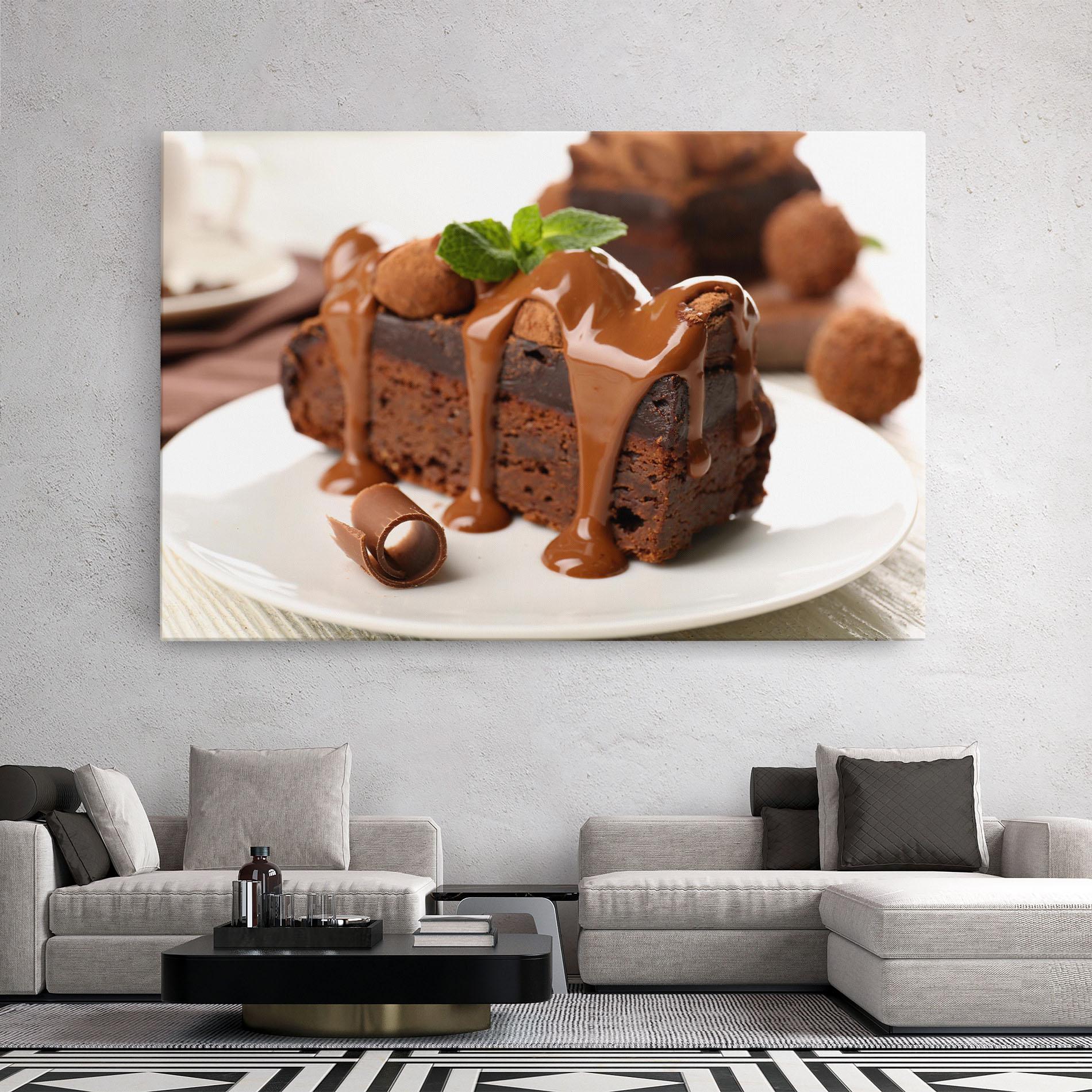 Vászonkép Mint Chocolate Cake mockup 2