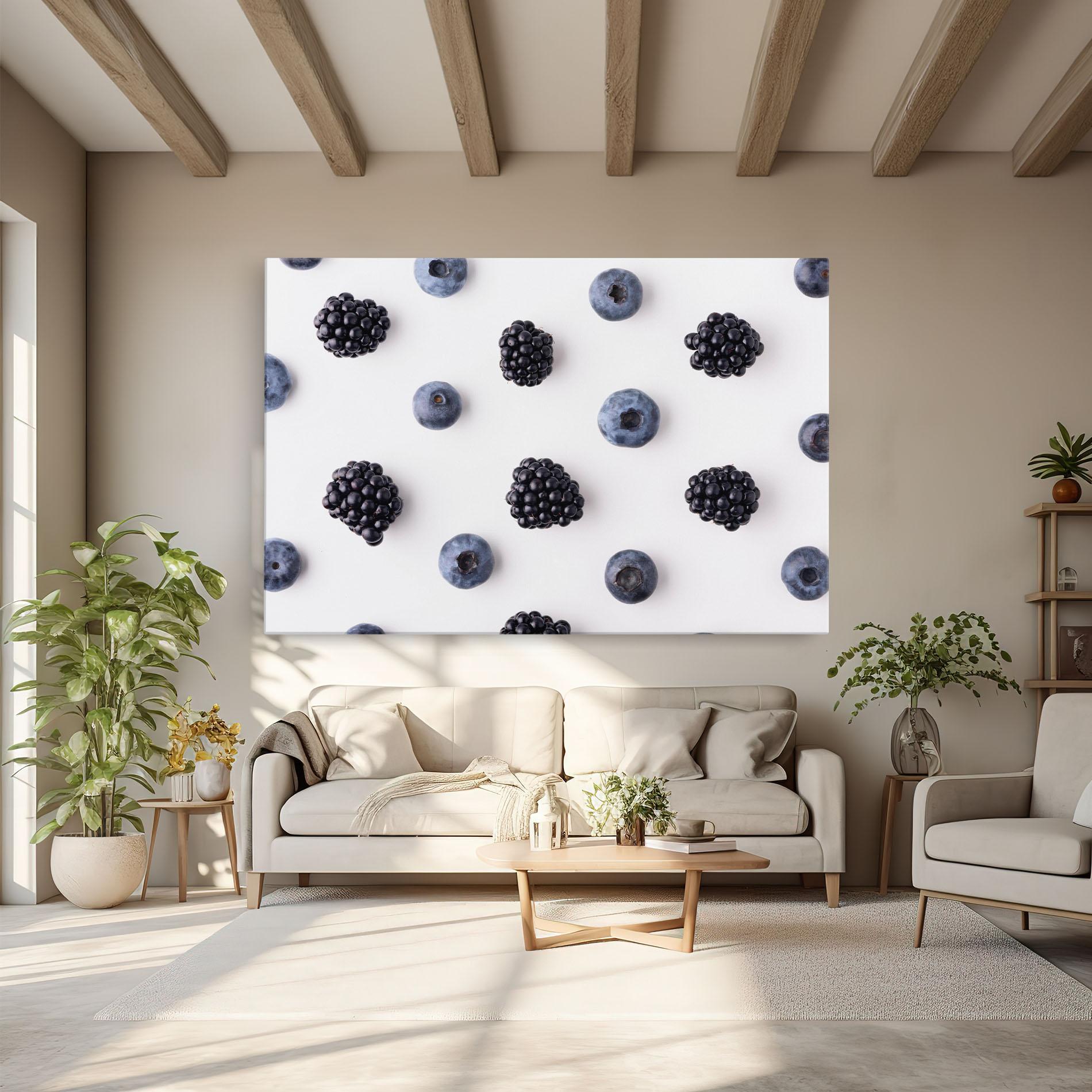 Vászonkép Blackberries And Blueberries mockup 6