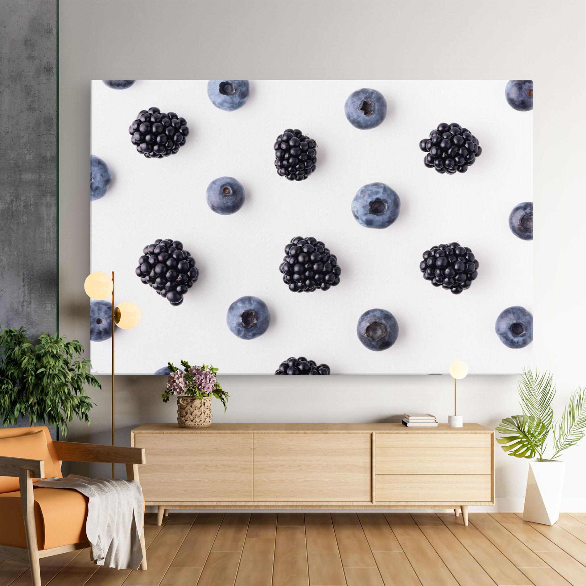 Vászonkép Blackberries And Blueberries mockup 9
