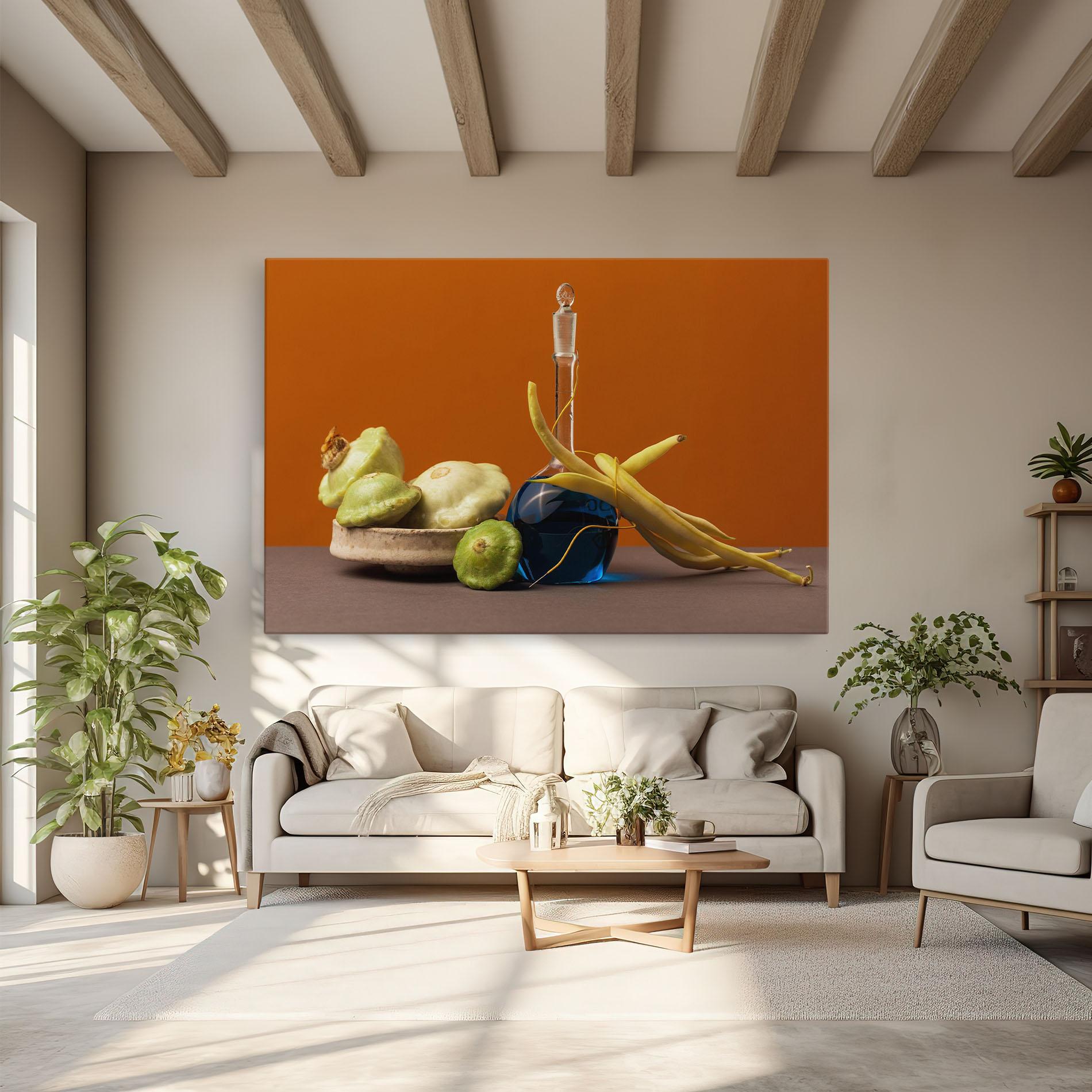 Vászonkép Vegetables Blue Liquid mockup 6