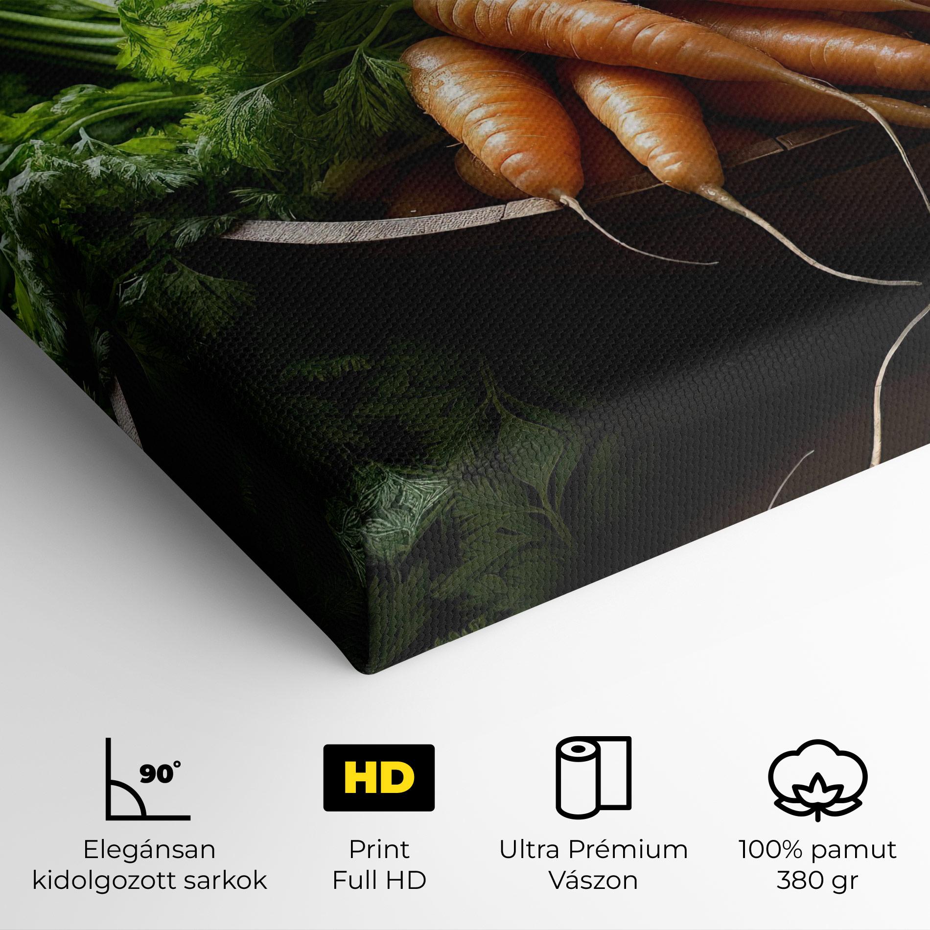 Vászonkép Fresh Carrots Basket mockup 4