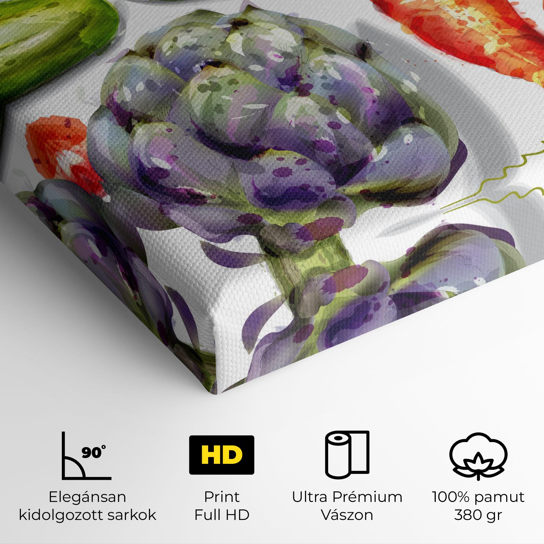 Vászonkép Watercolor Vegetables mockup 4