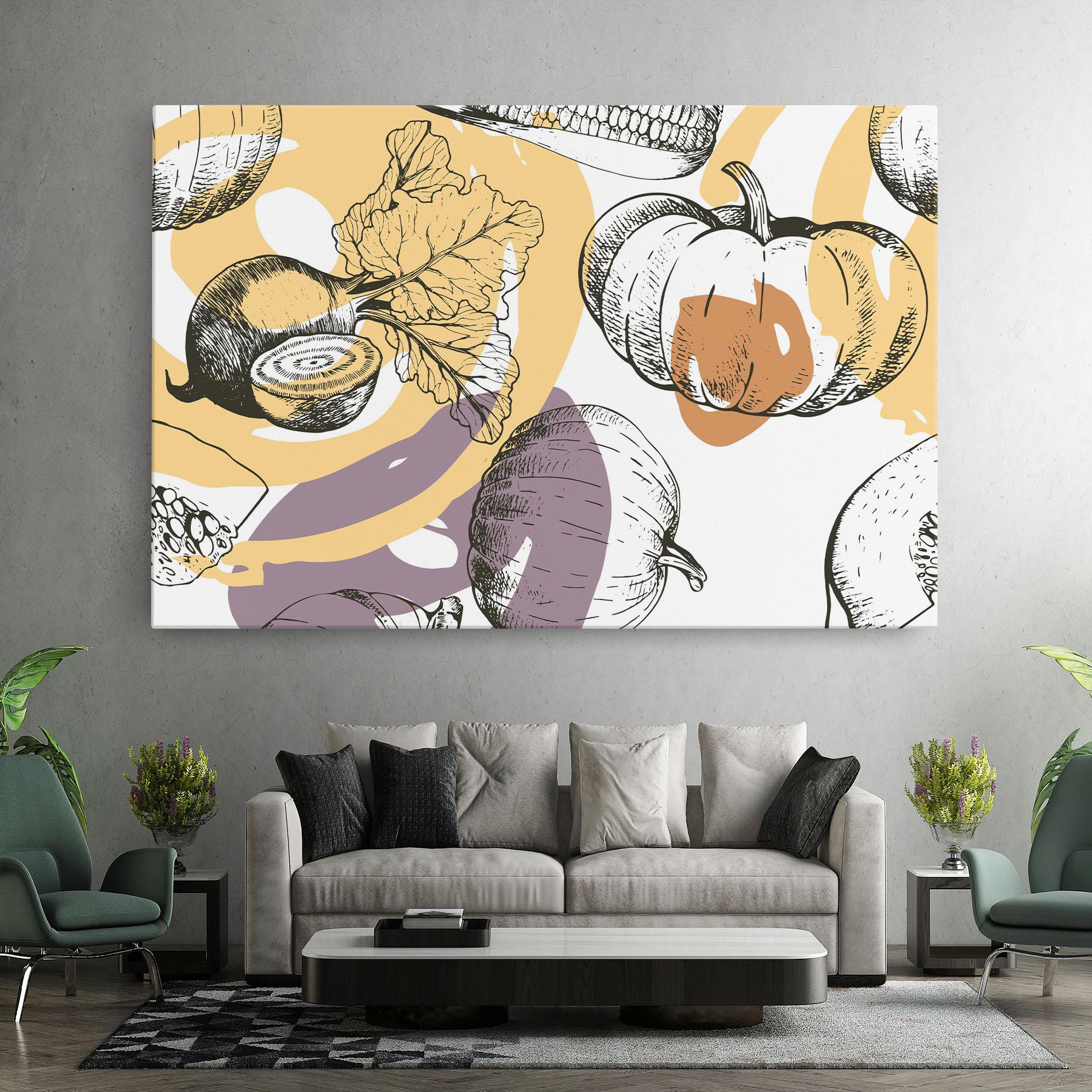 Vászonkép Cream Vegetables Art mockup 7