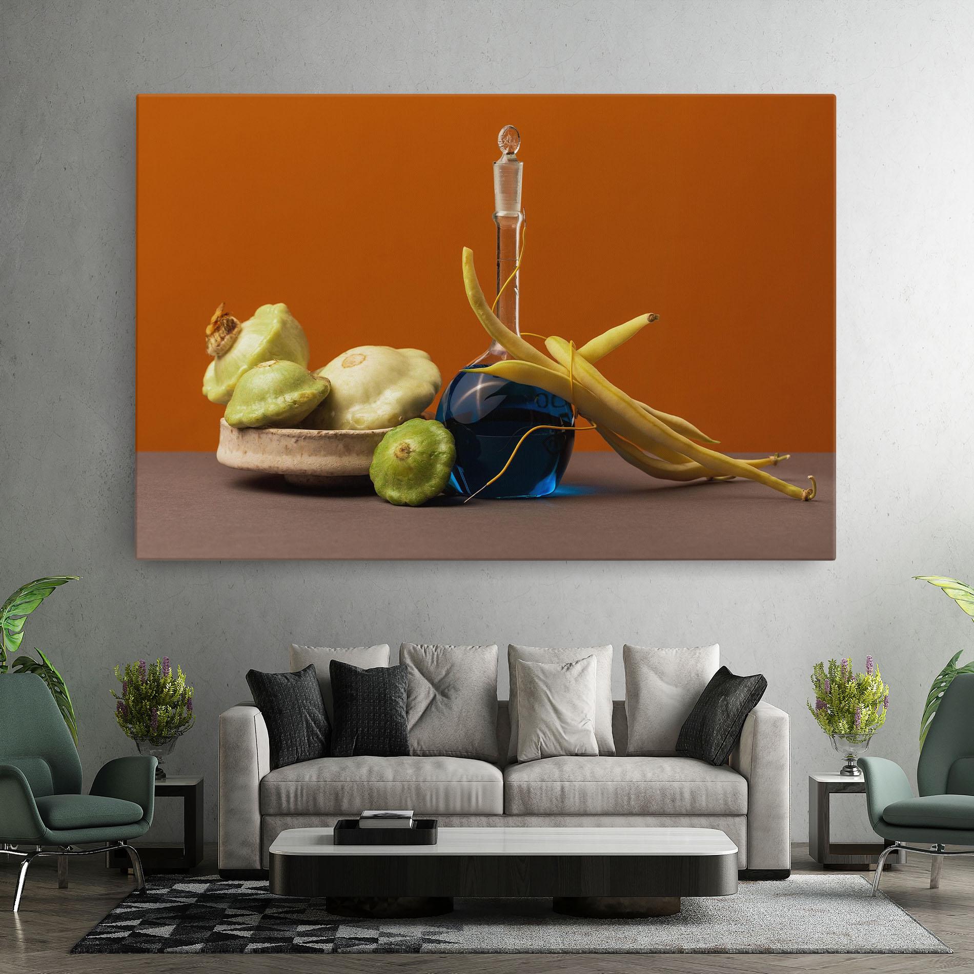 Vászonkép Vegetables Blue Liquid mockup 7