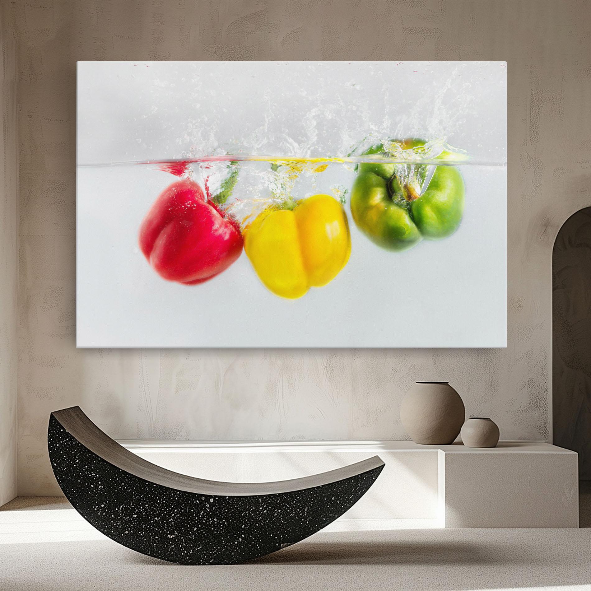 Vászonkép Bellpepper In Water mockup 8