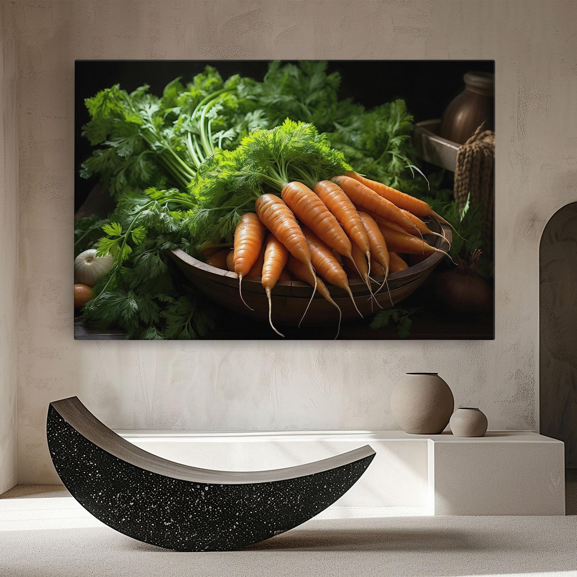 Vászonkép Fresh Carrots Basket mockup 8