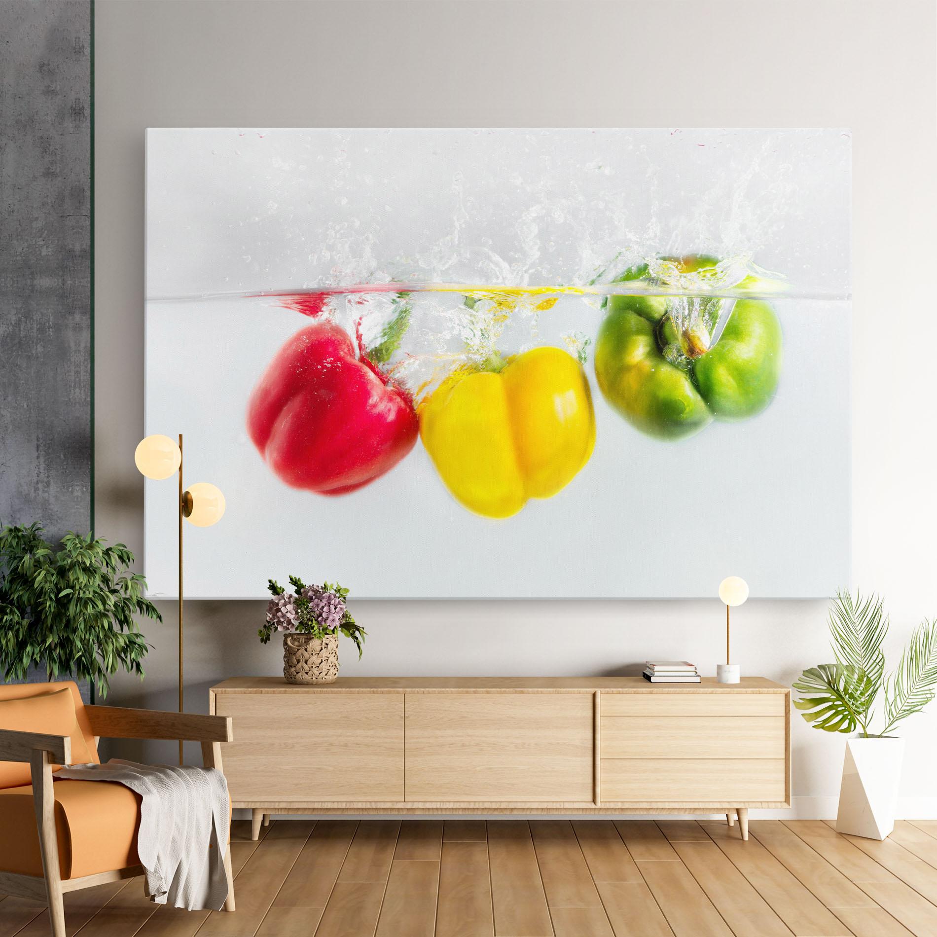 Vászonkép Bellpepper In Water mockup 9
