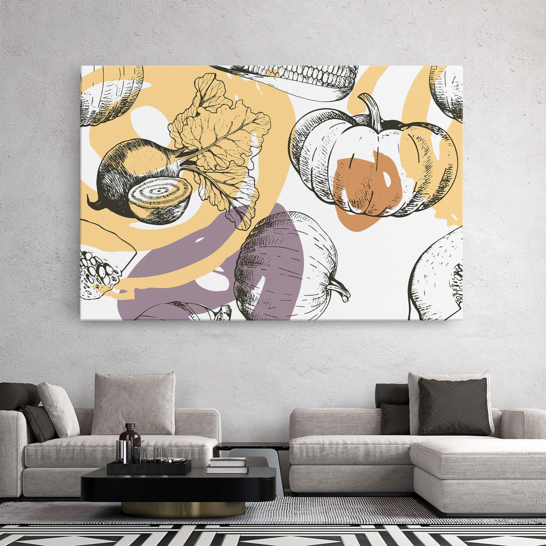 Vászonkép Cream Vegetables Art mockup 2