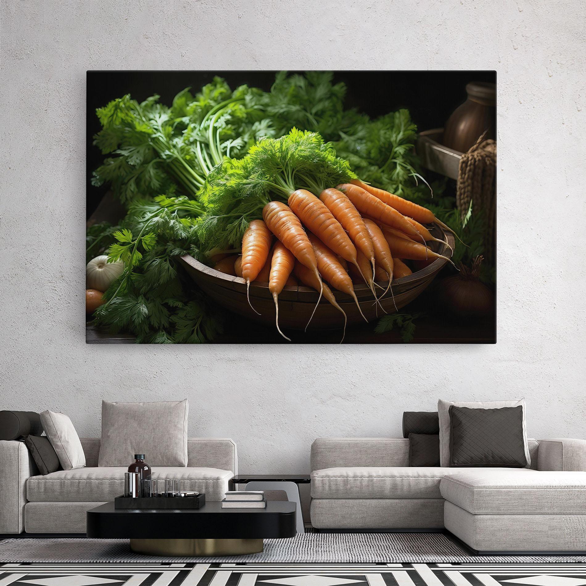 Vászonkép Fresh Carrots Basket mockup 2