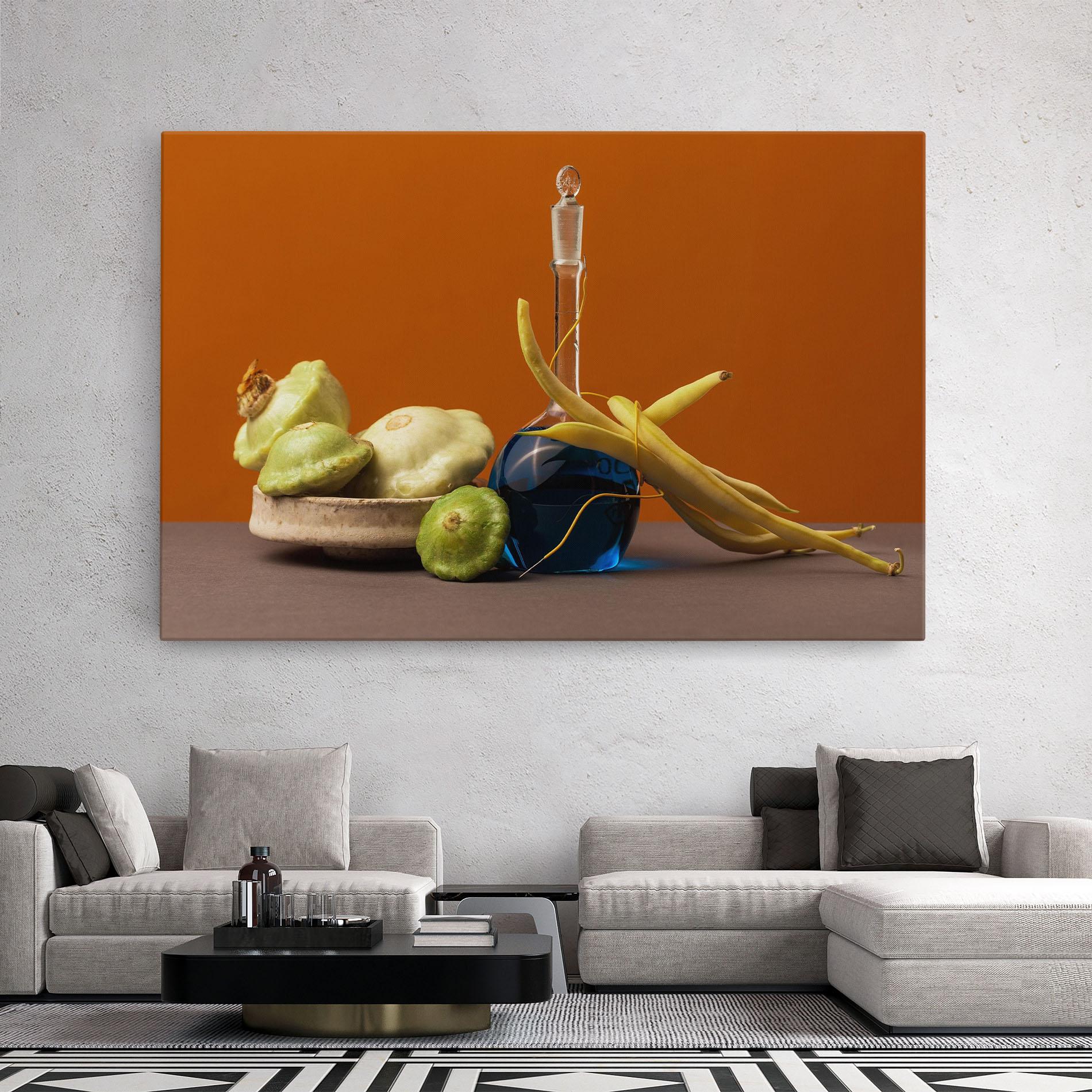 Vászonkép Vegetables Blue Liquid mockup 2