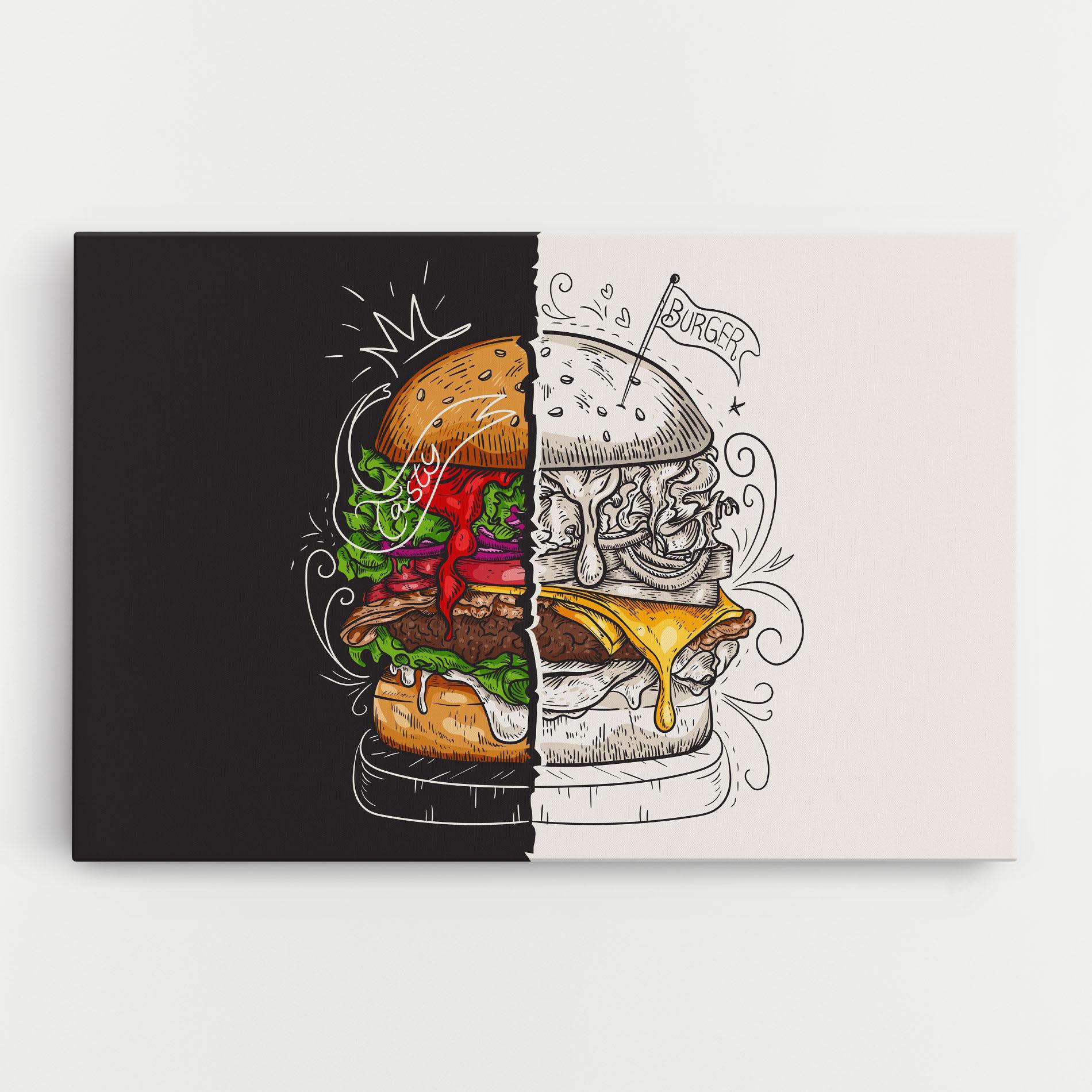 Vászonkép Burger Art mockup 0