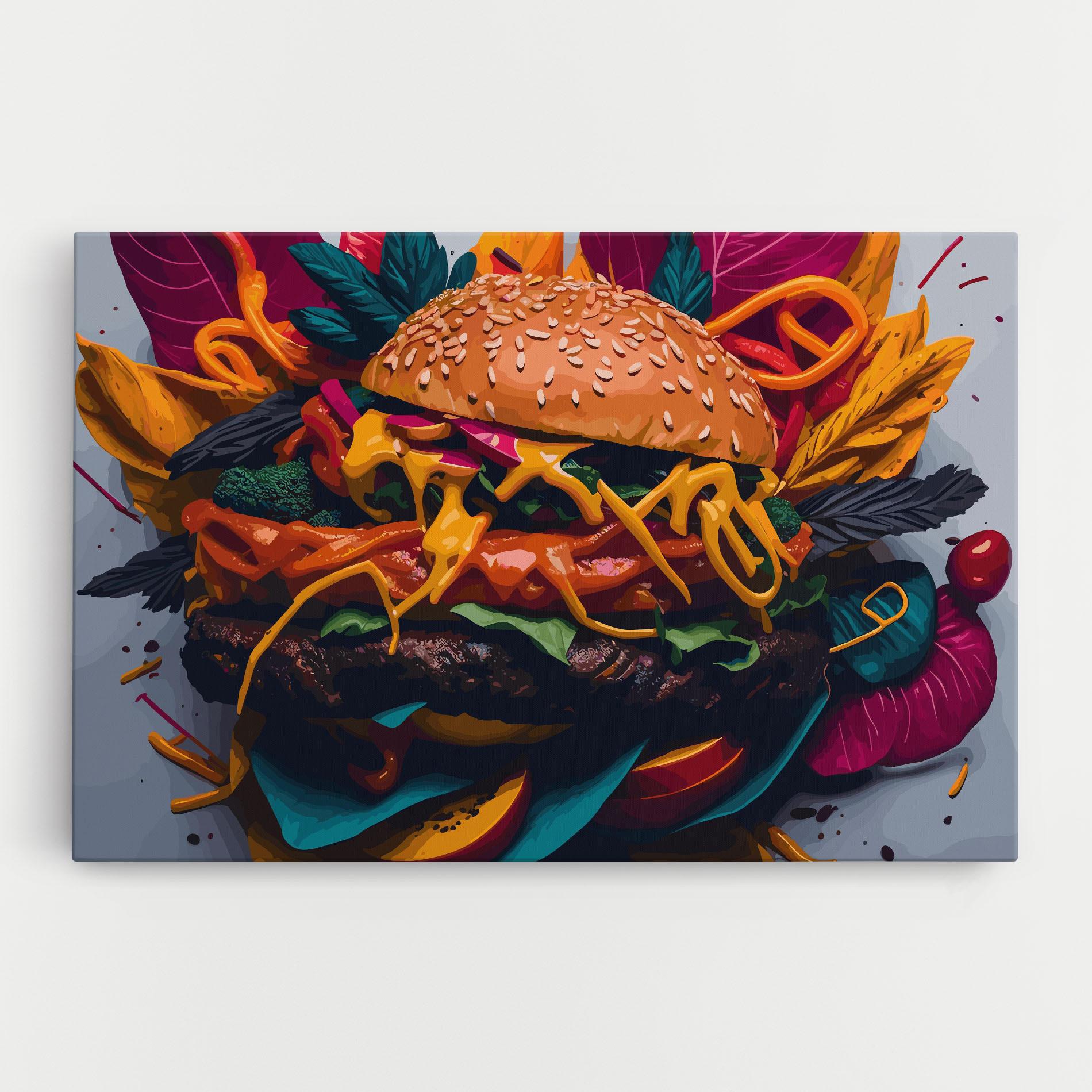 Vászonkép Burger Mustard mockup 0