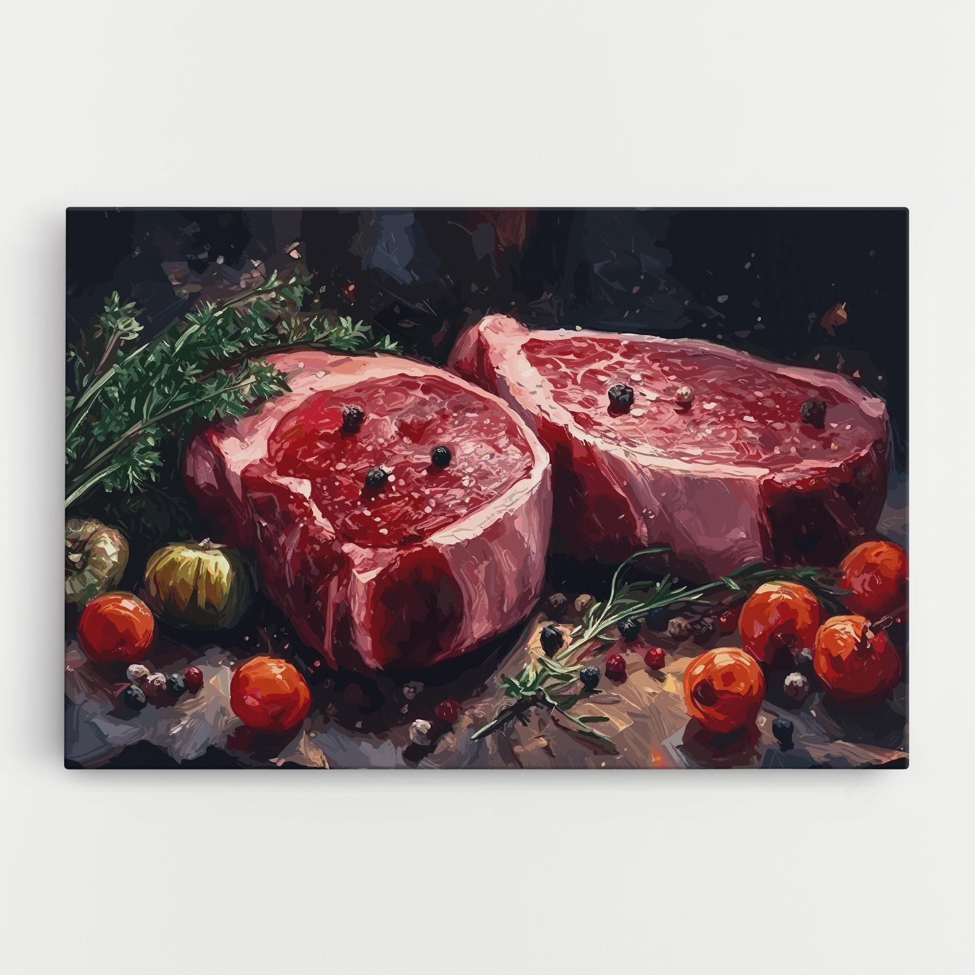 Vászonkép Meat With Tomatoes mockup 0