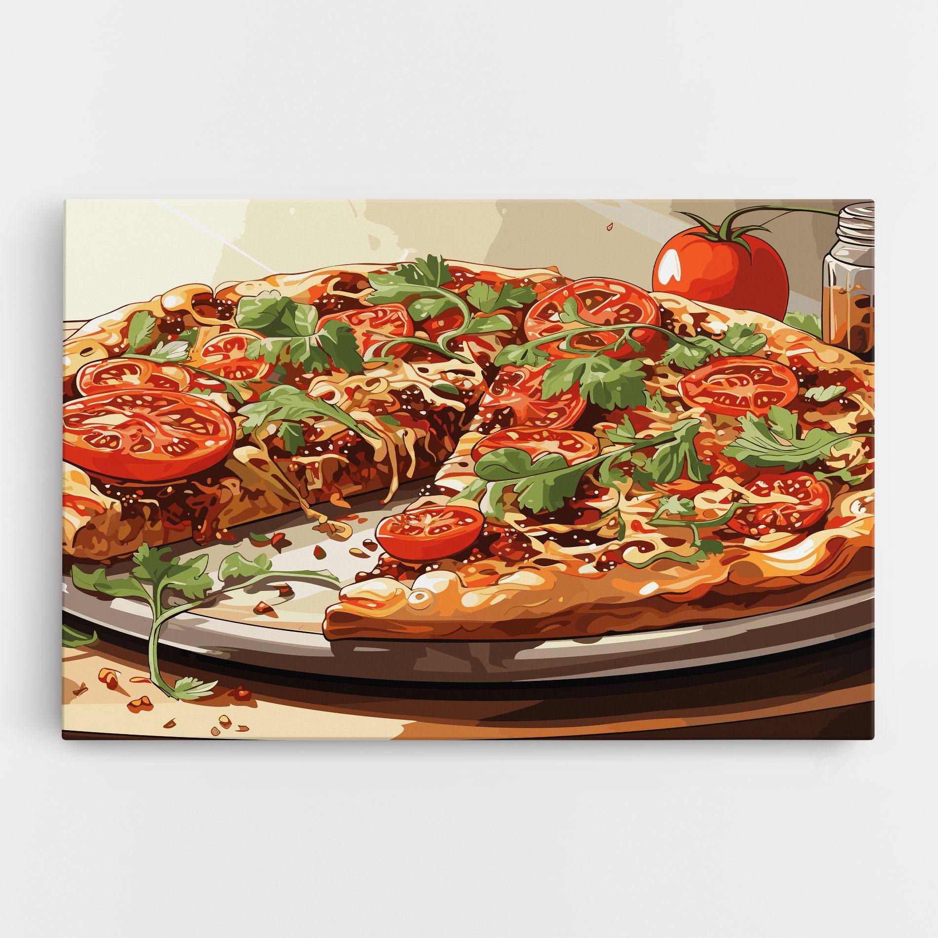 Vászonkép Pizza View mockup 0