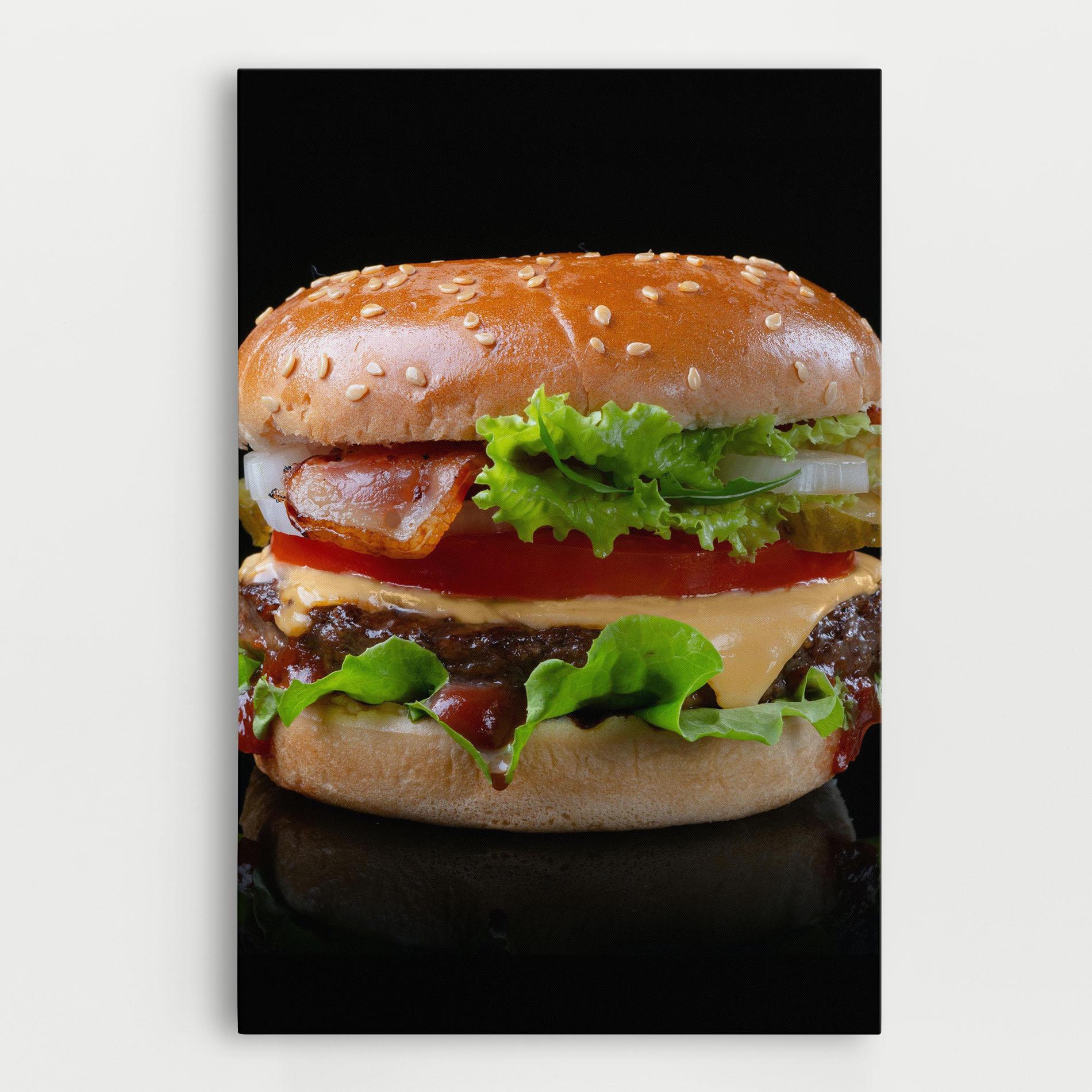 Vászonkép Yumm Hamburger mockup 0