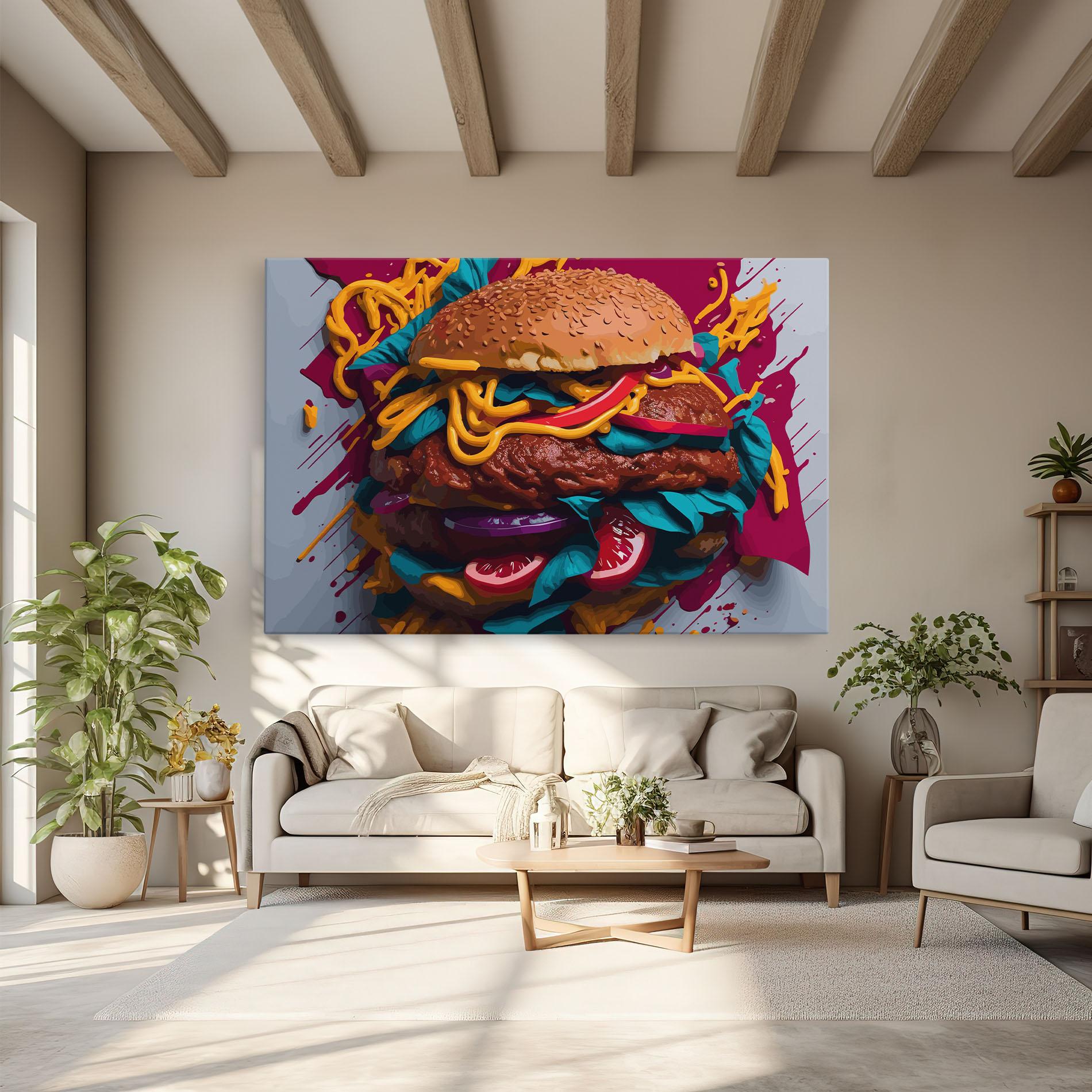 Vászonkép Crazy Burger mockup 6