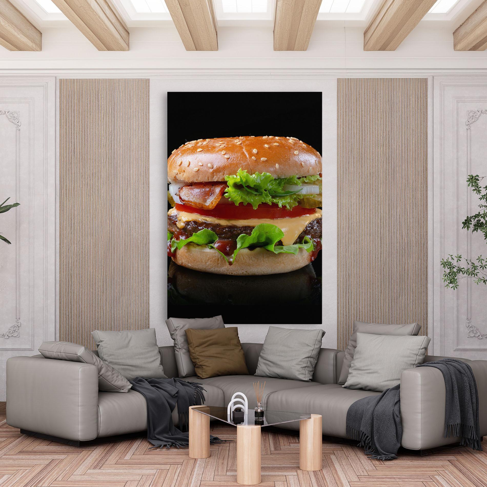 Vászonkép Yumm Hamburger mockup 6