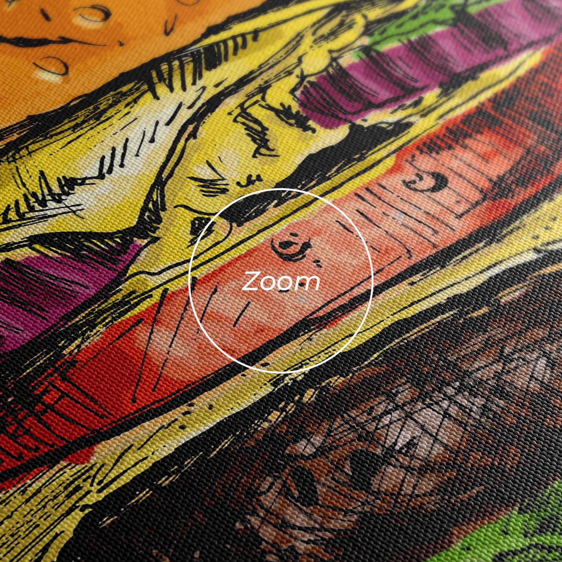 Vászonkép Burger Drawing mockup 3