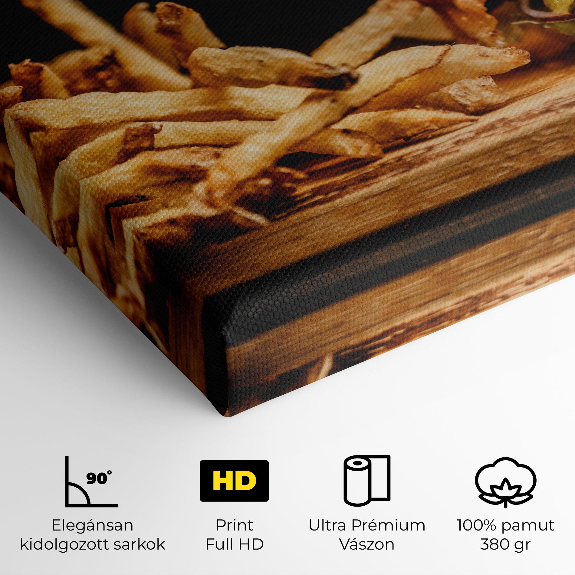 Vászonkép Hamburger With Fries mockup 4