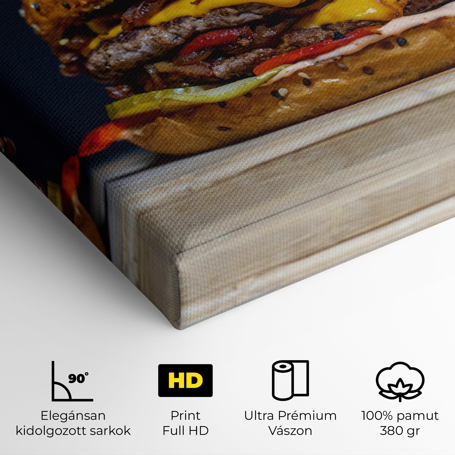 Vászonkép Tasty Hamburger mockup 4