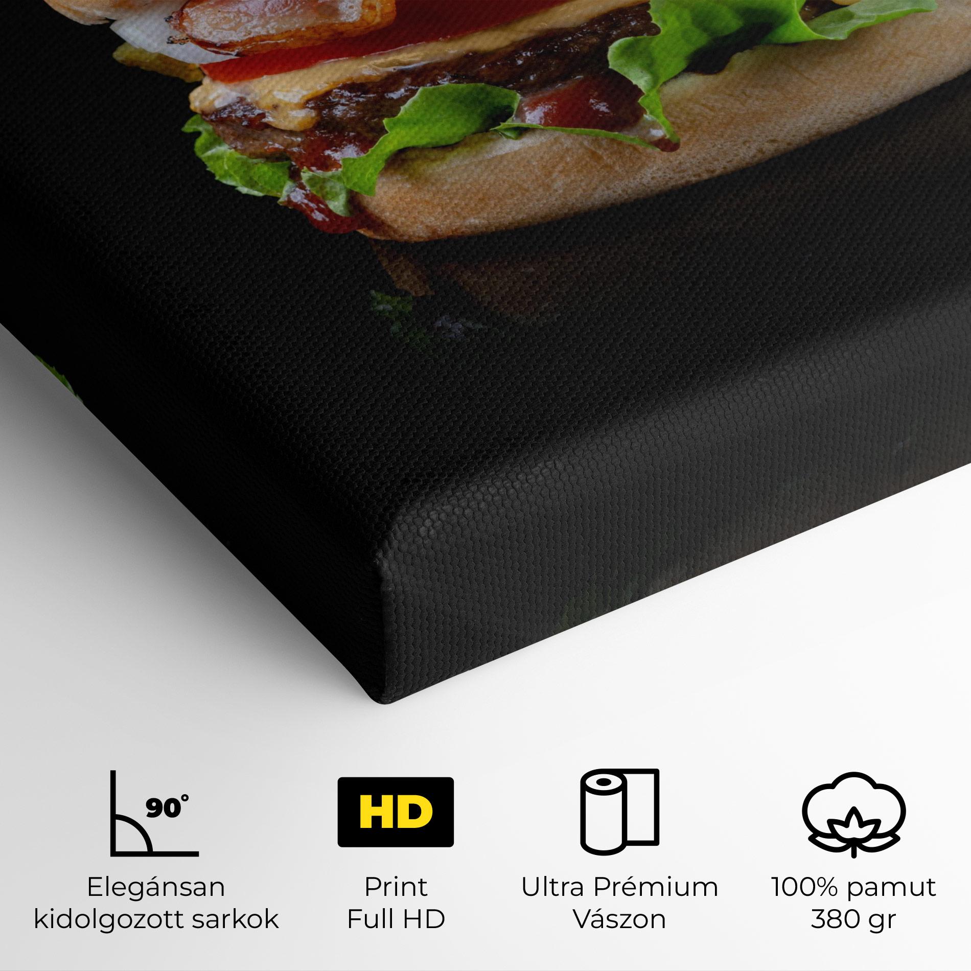 Vászonkép Yumm Hamburger mockup 4