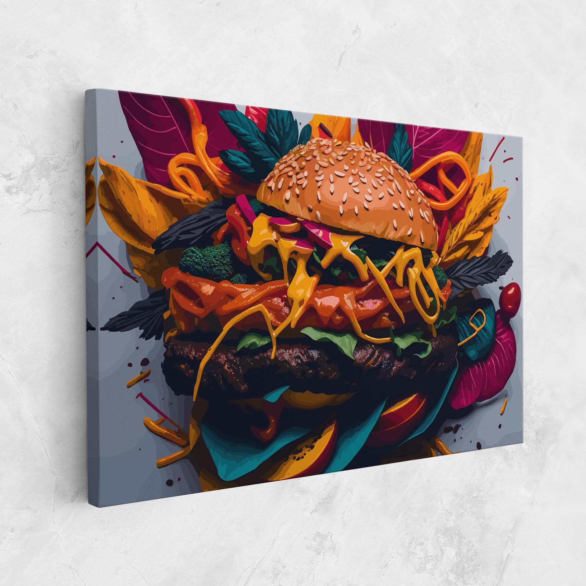 Vászonkép Burger Mustard mockup 1