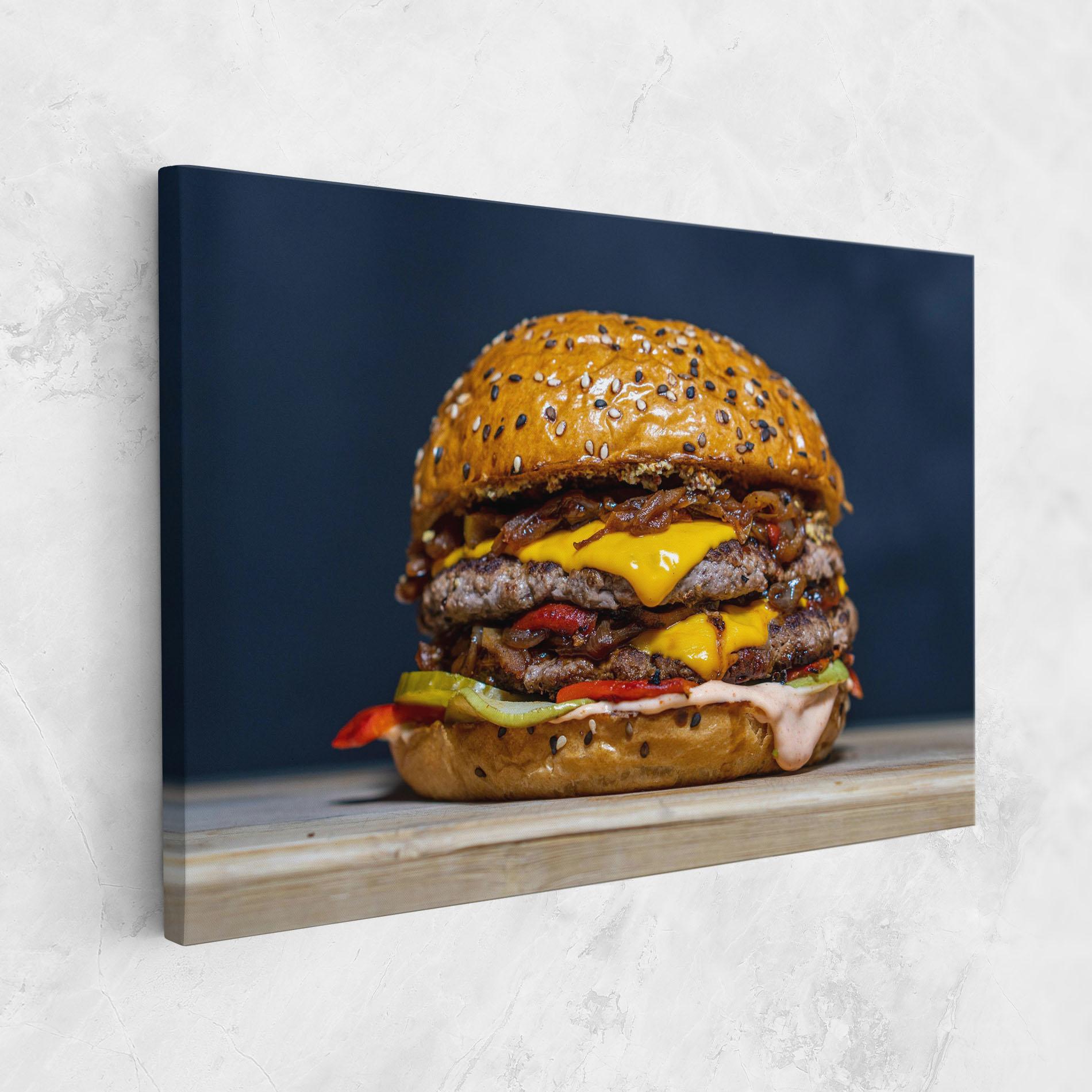 Vászonkép Tasty Hamburger mockup 1