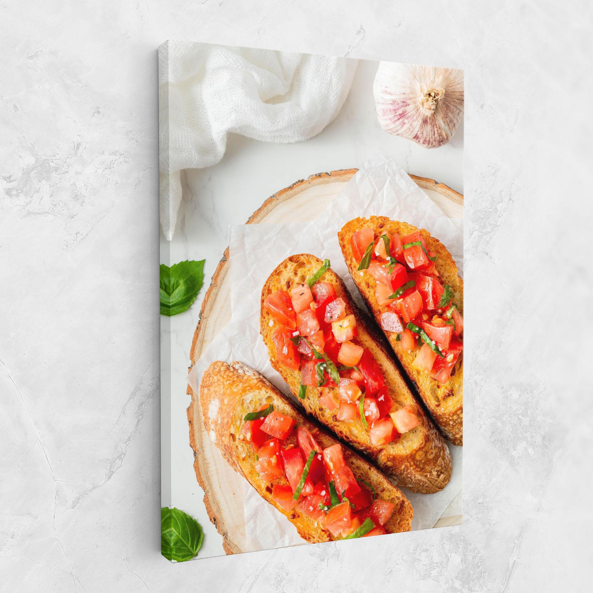 Vászonkép Tomatoes On Bread mockup 1