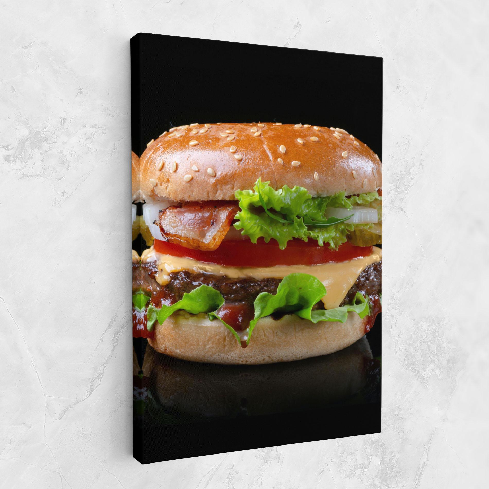 Vászonkép Yumm Hamburger mockup 1