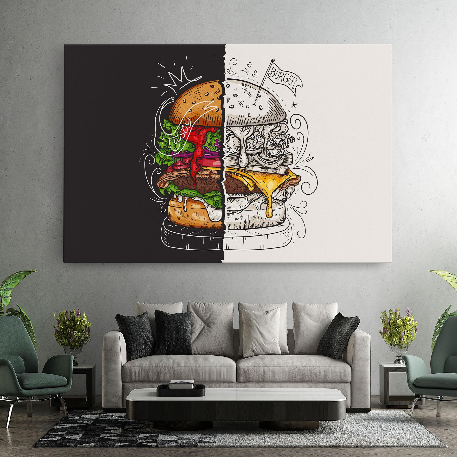 Vászonkép Burger Art mockup 7