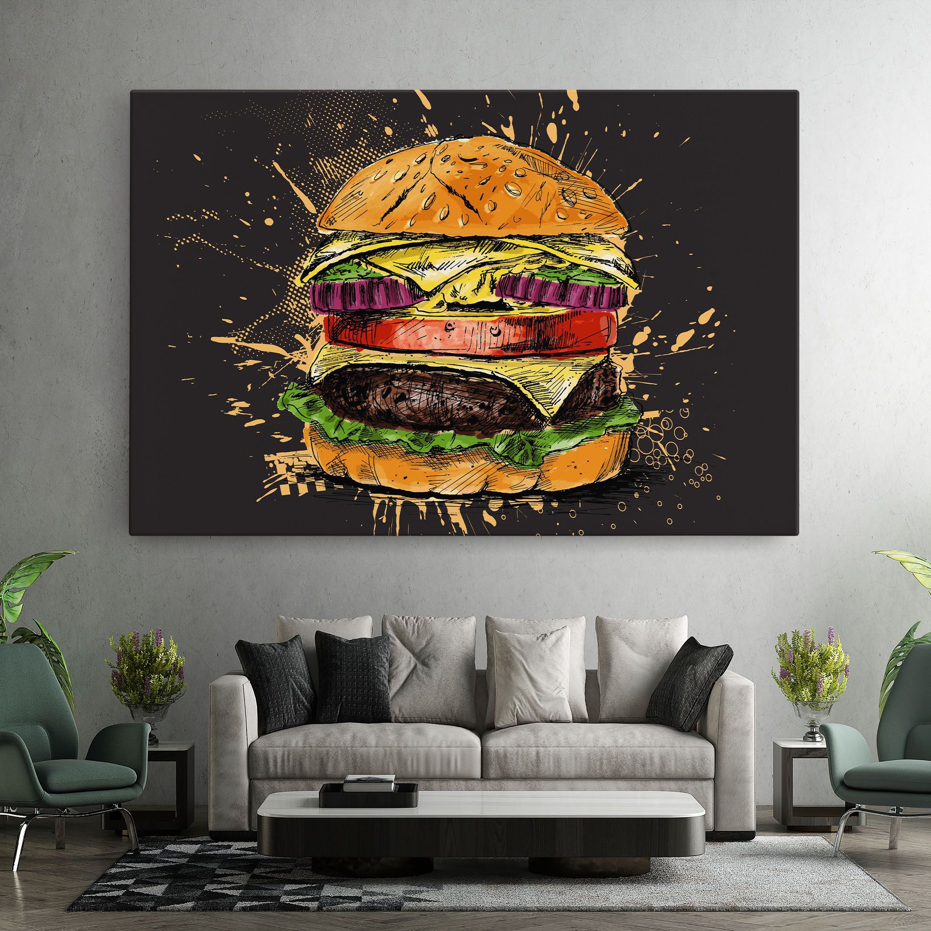 Burger Drawing mockup 7