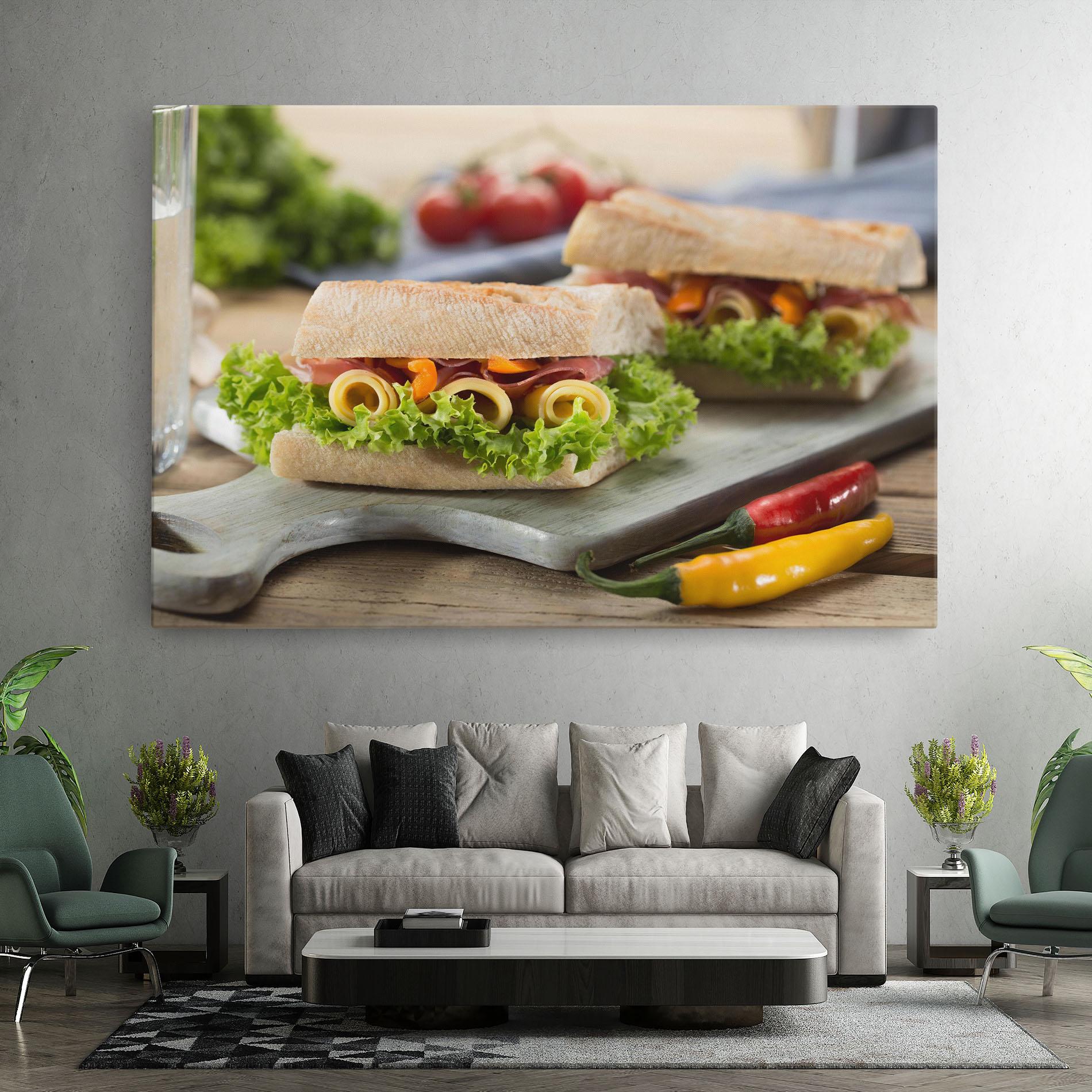 Vászonkép Yum Sandwich mockup 7