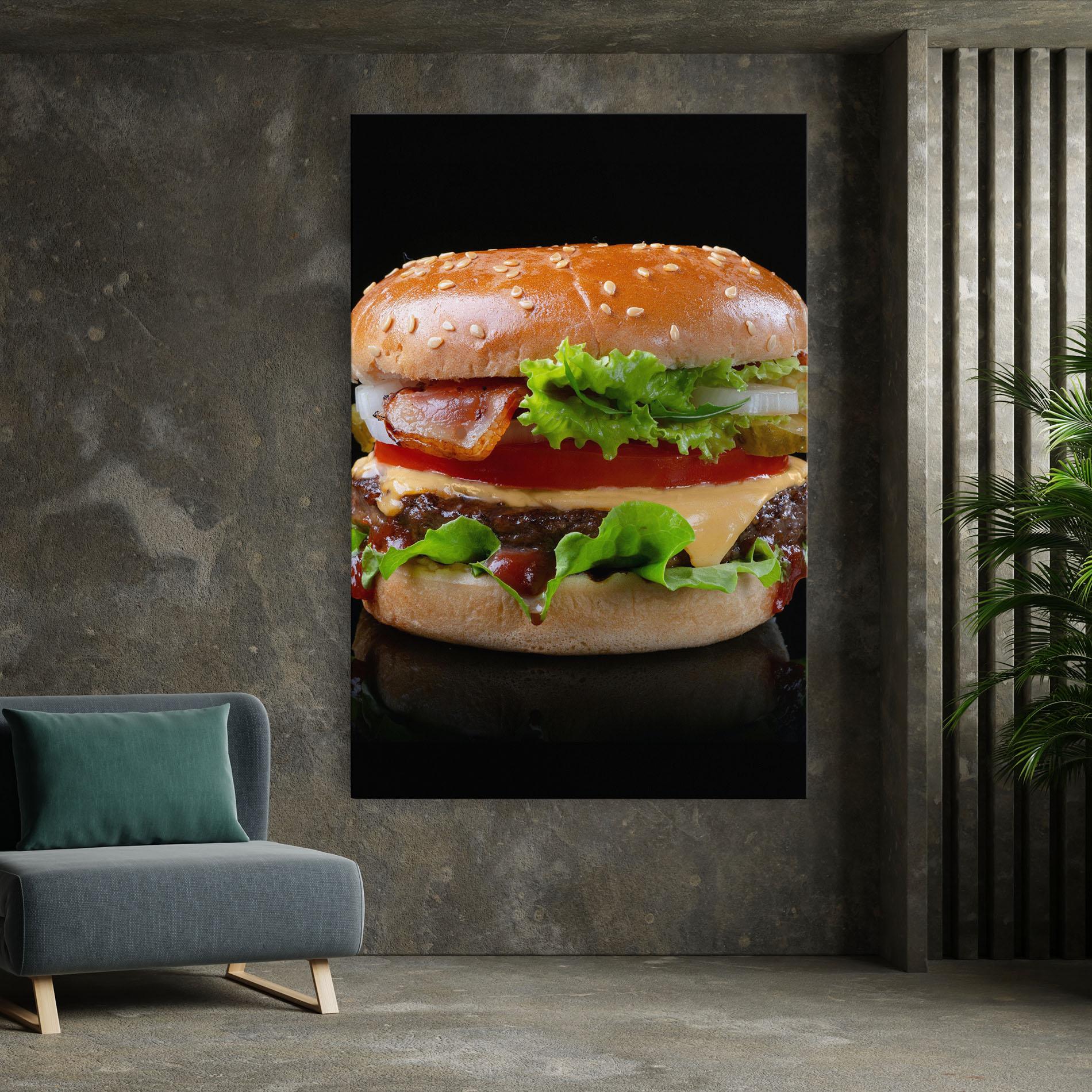 Vászonkép Yumm Hamburger mockup 7