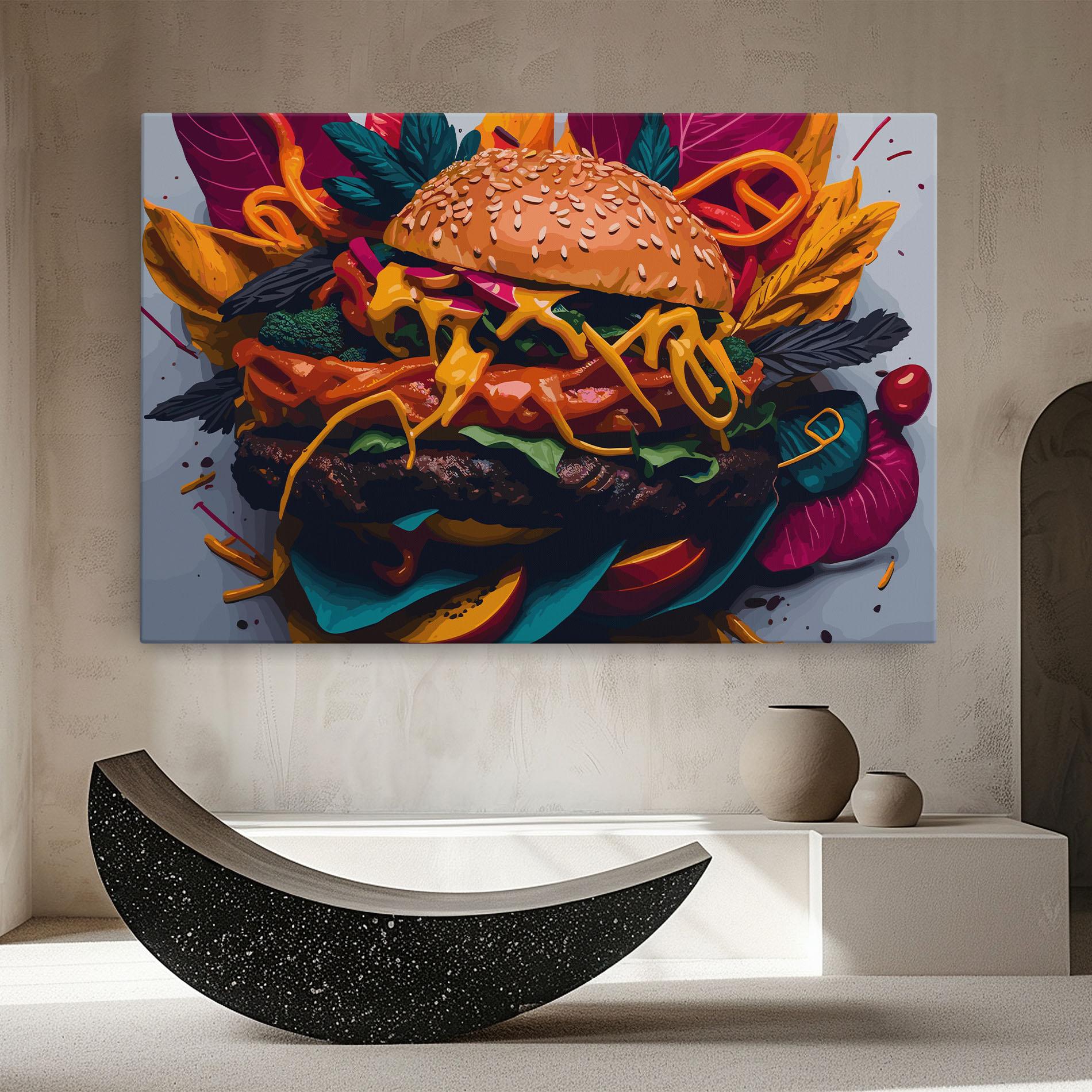 Vászonkép Burger Mustard mockup 8