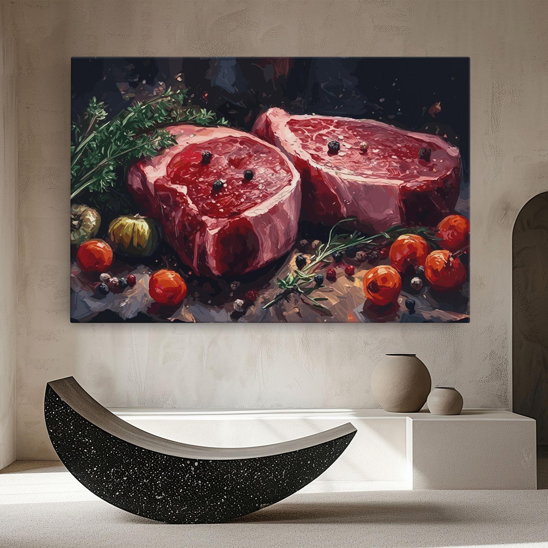 Vászonkép Meat With Tomatoes mockup 8