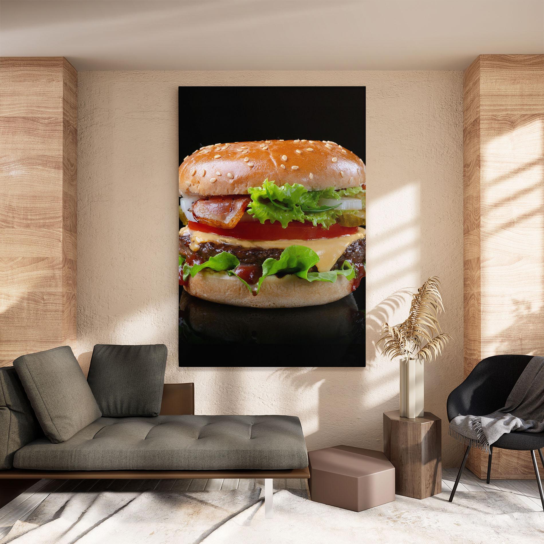 Vászonkép Yumm Hamburger mockup 8