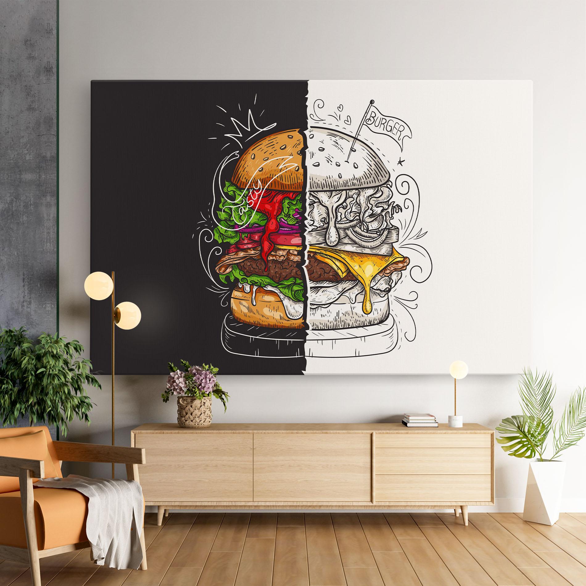 Vászonkép Burger Art mockup 9