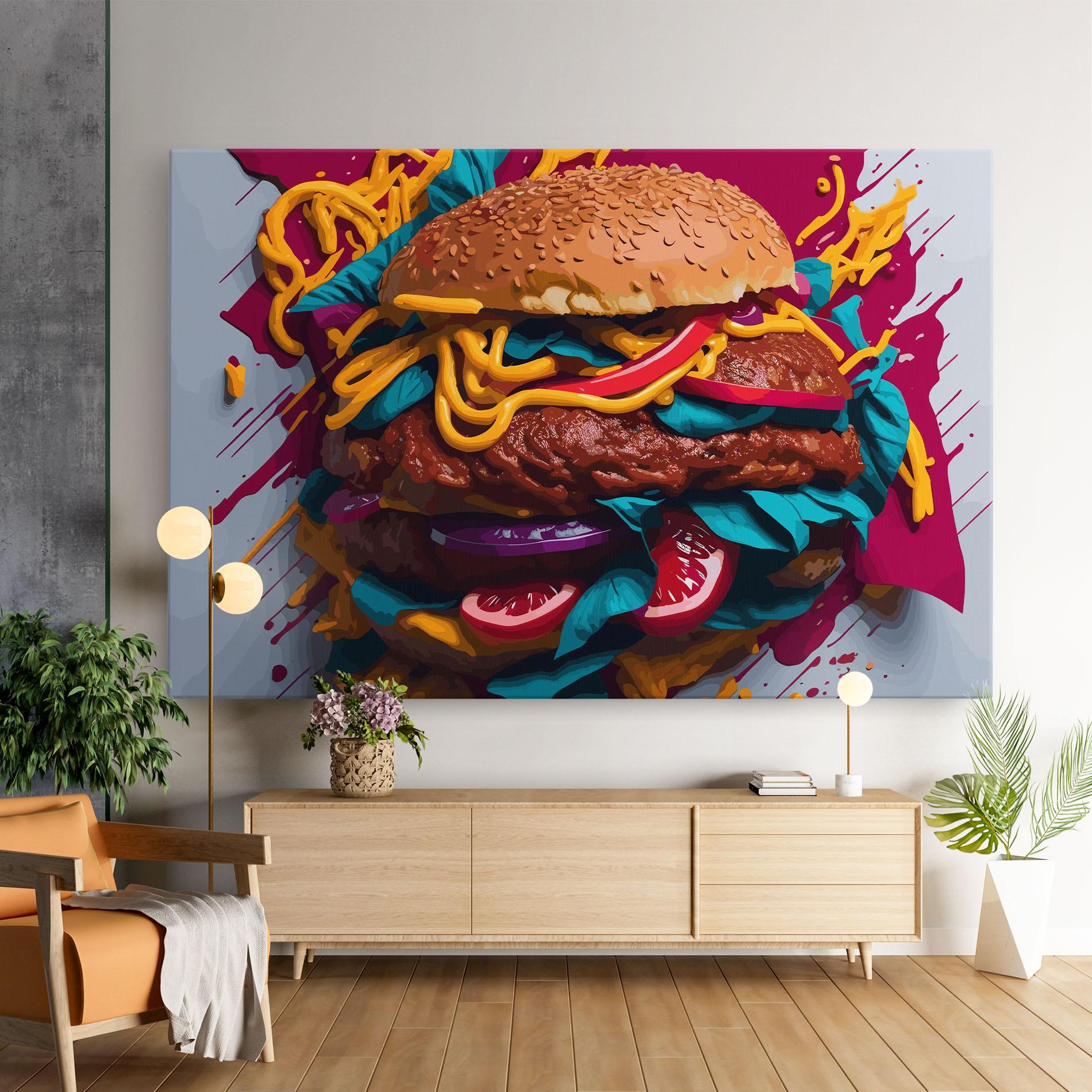 Vászonkép Crazy Burger mockup 9