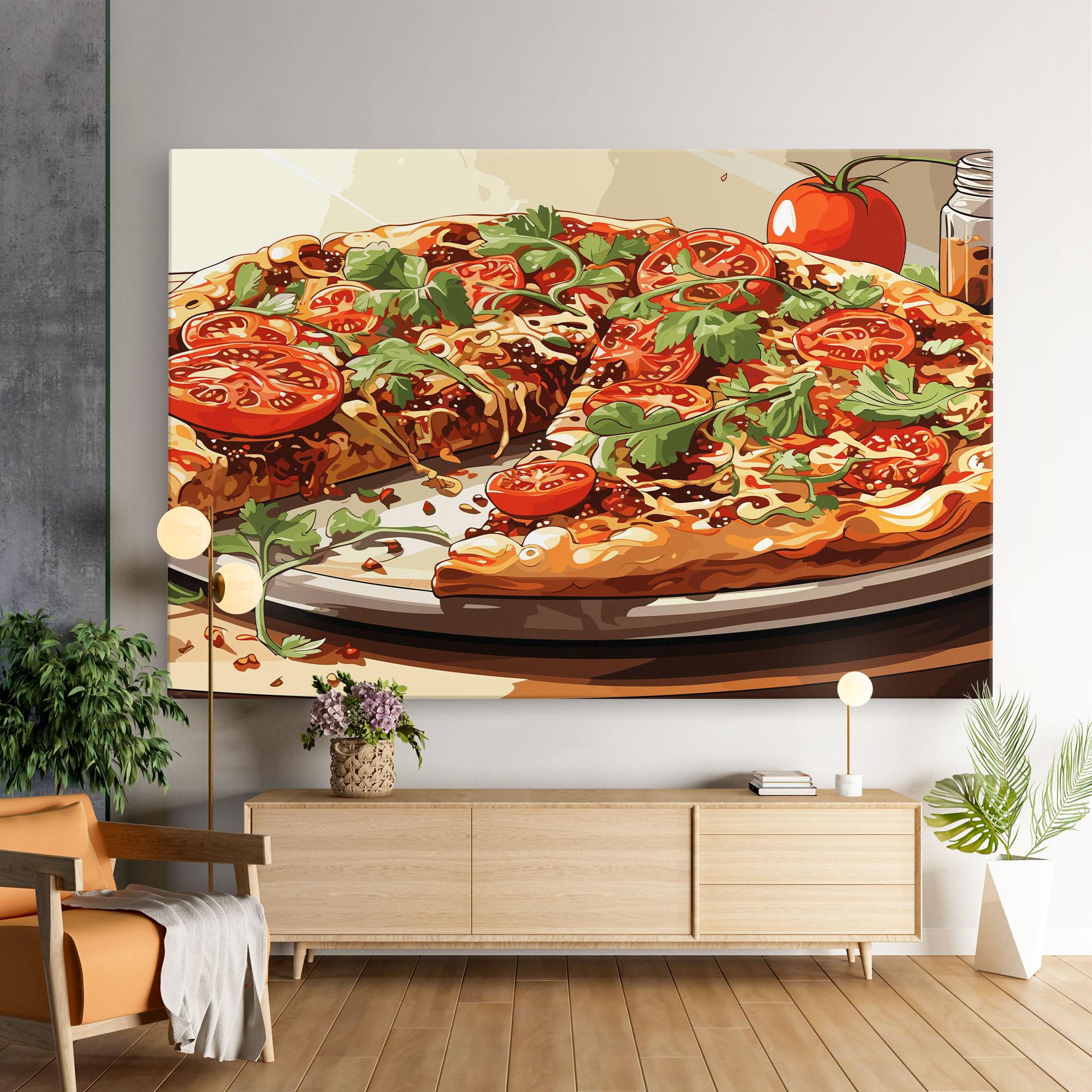 Vászonkép Pizza View mockup 9