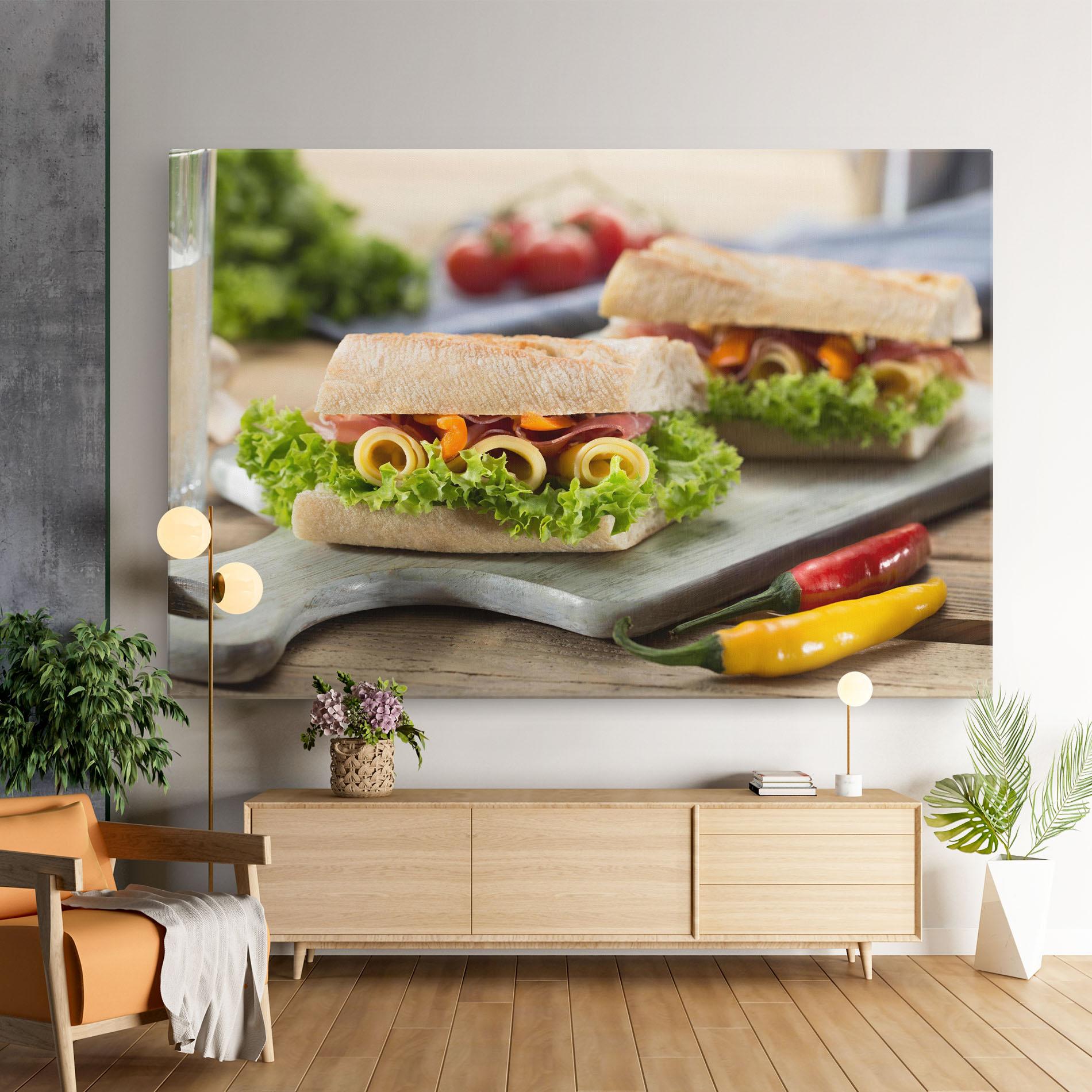 Vászonkép Yum Sandwich mockup 9