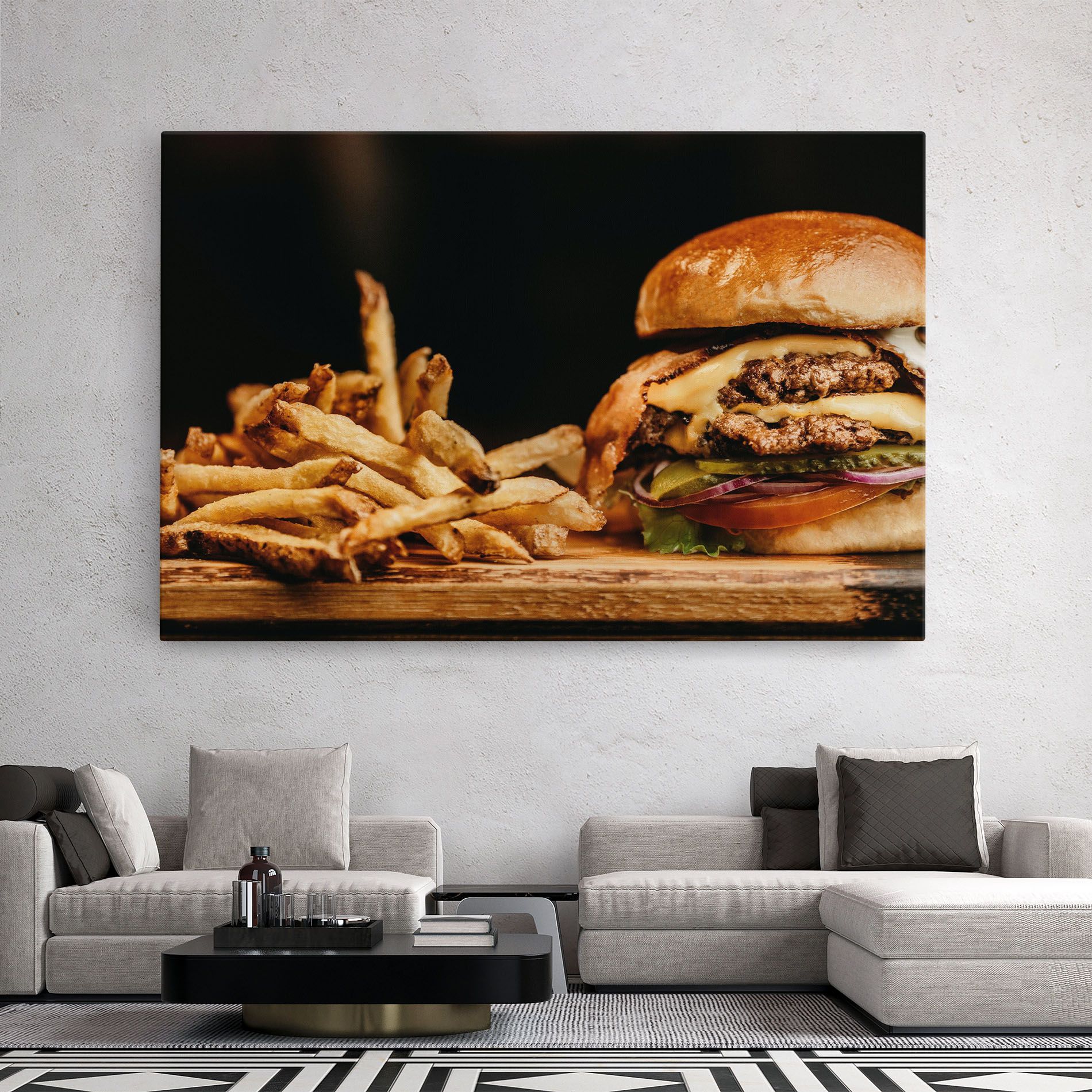 Hamburger With Fries mockup 2